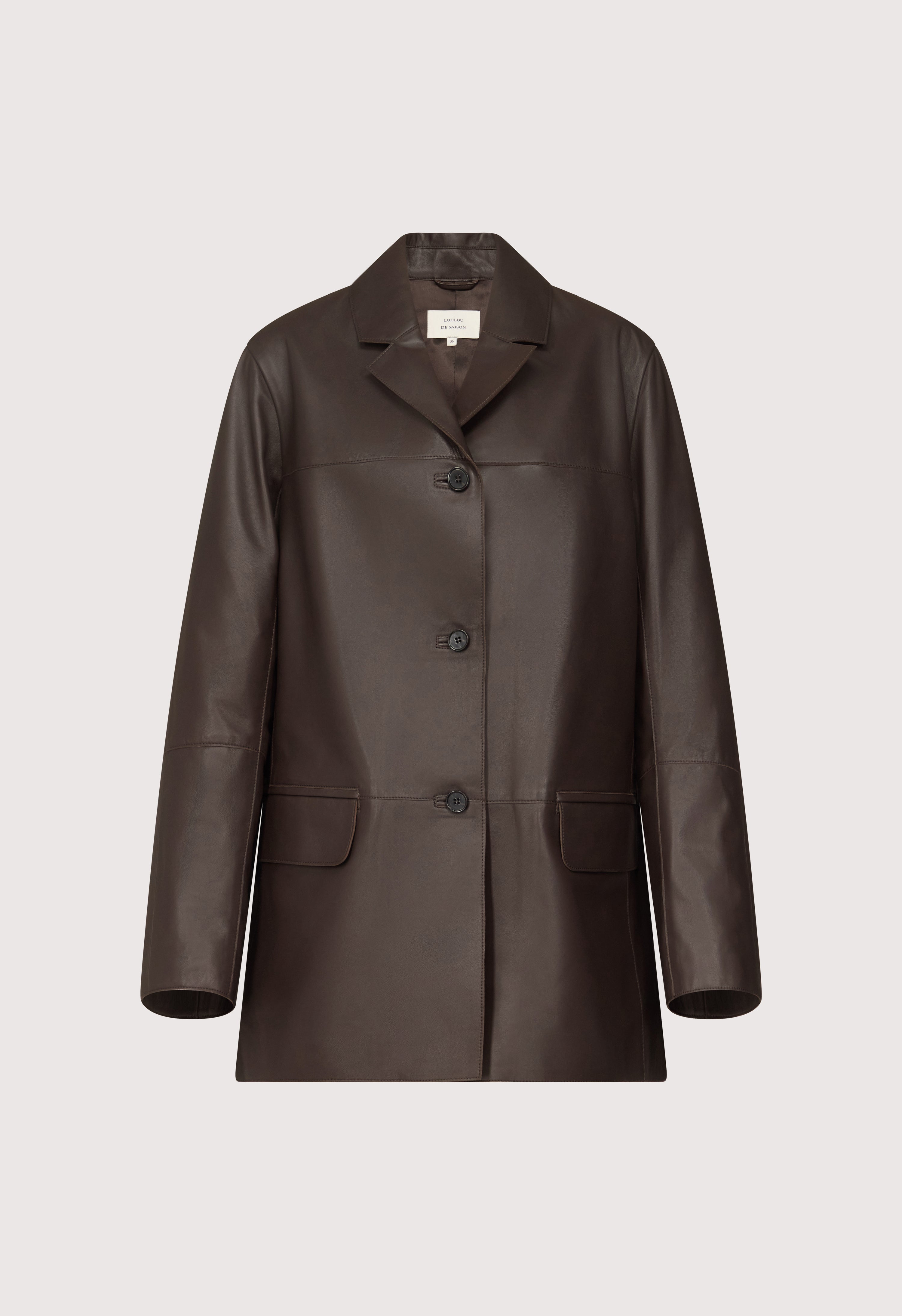 NARI Veste en cuir coupe droite