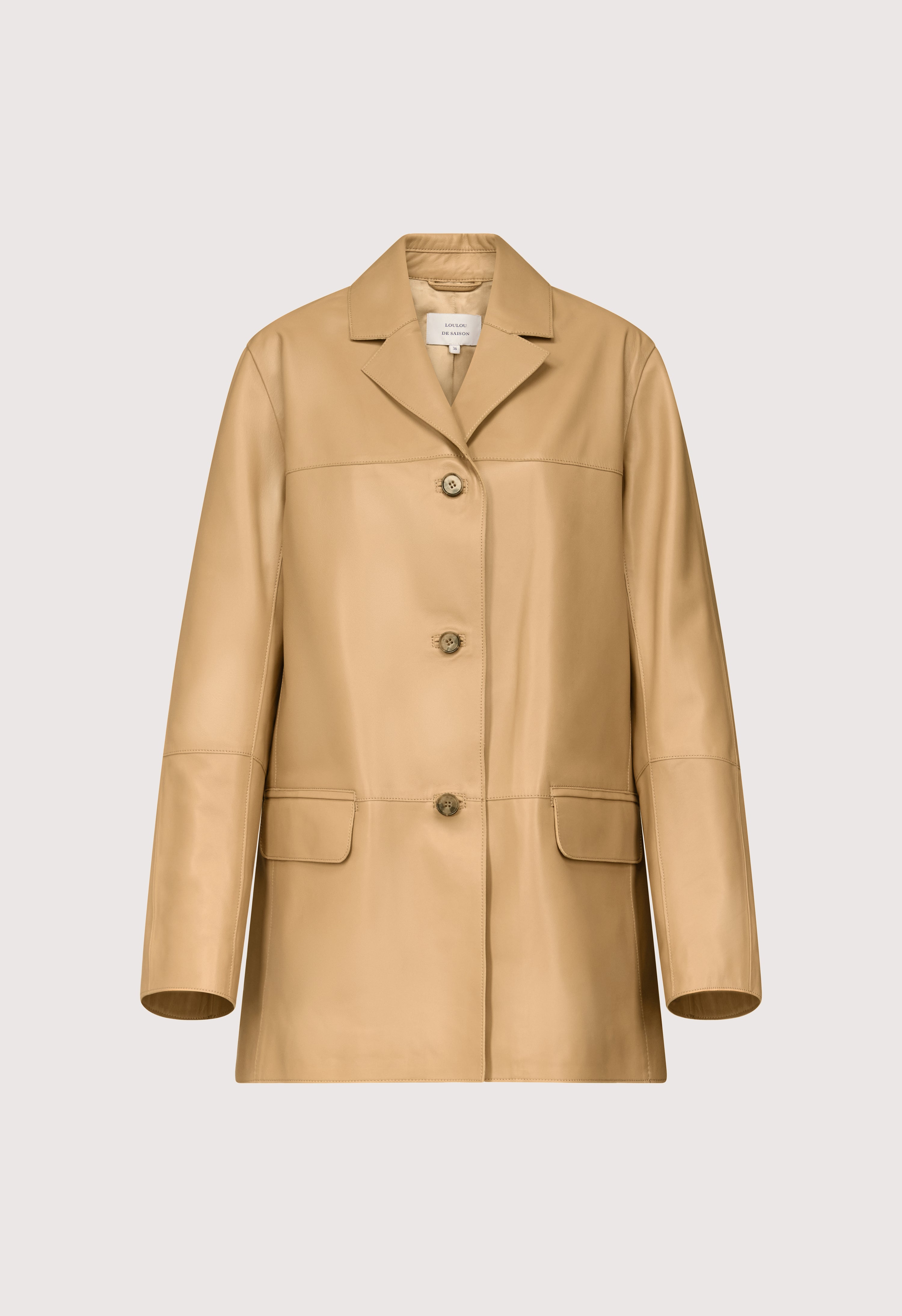 NARI Veste en cuir coupe droite