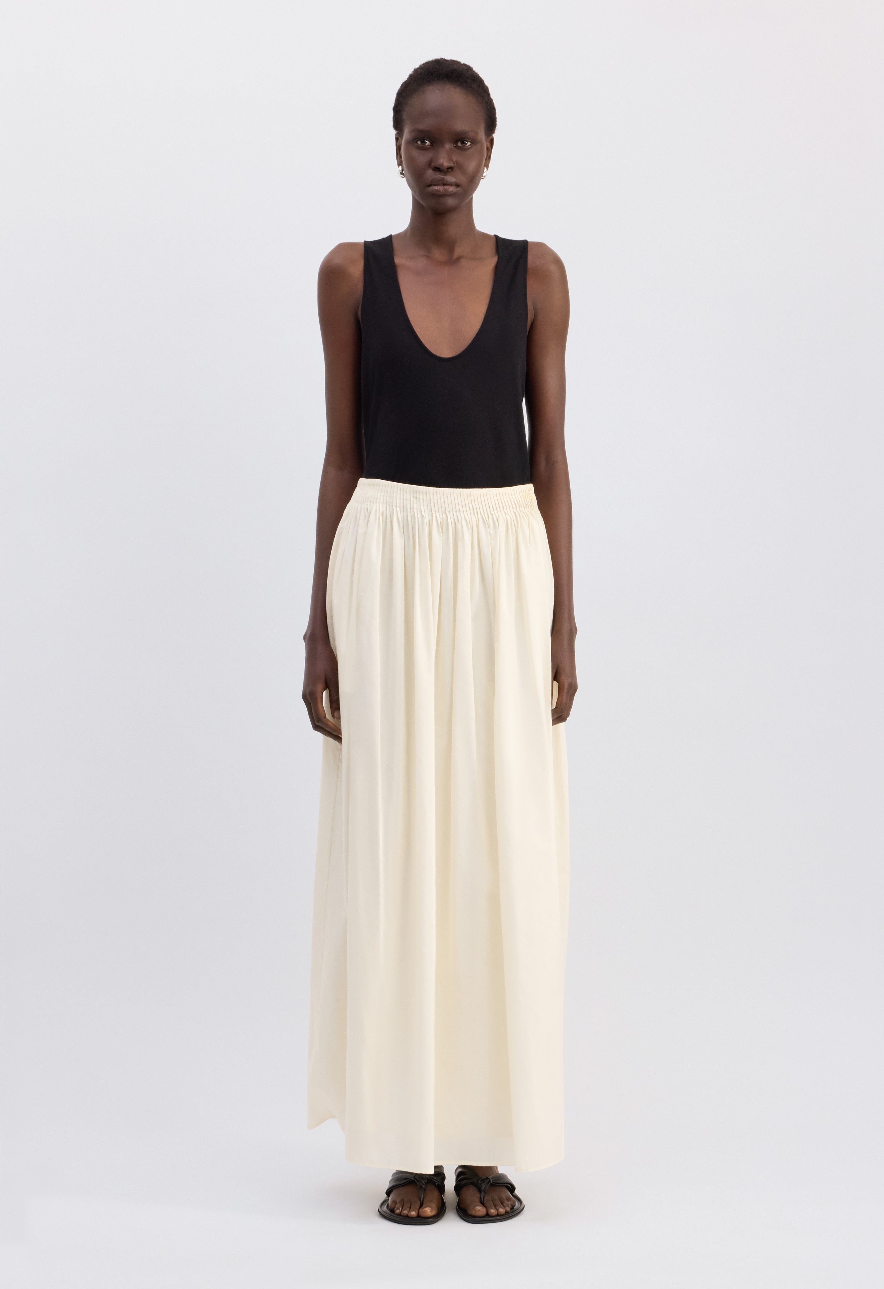 NAYA Gathered midi skirt