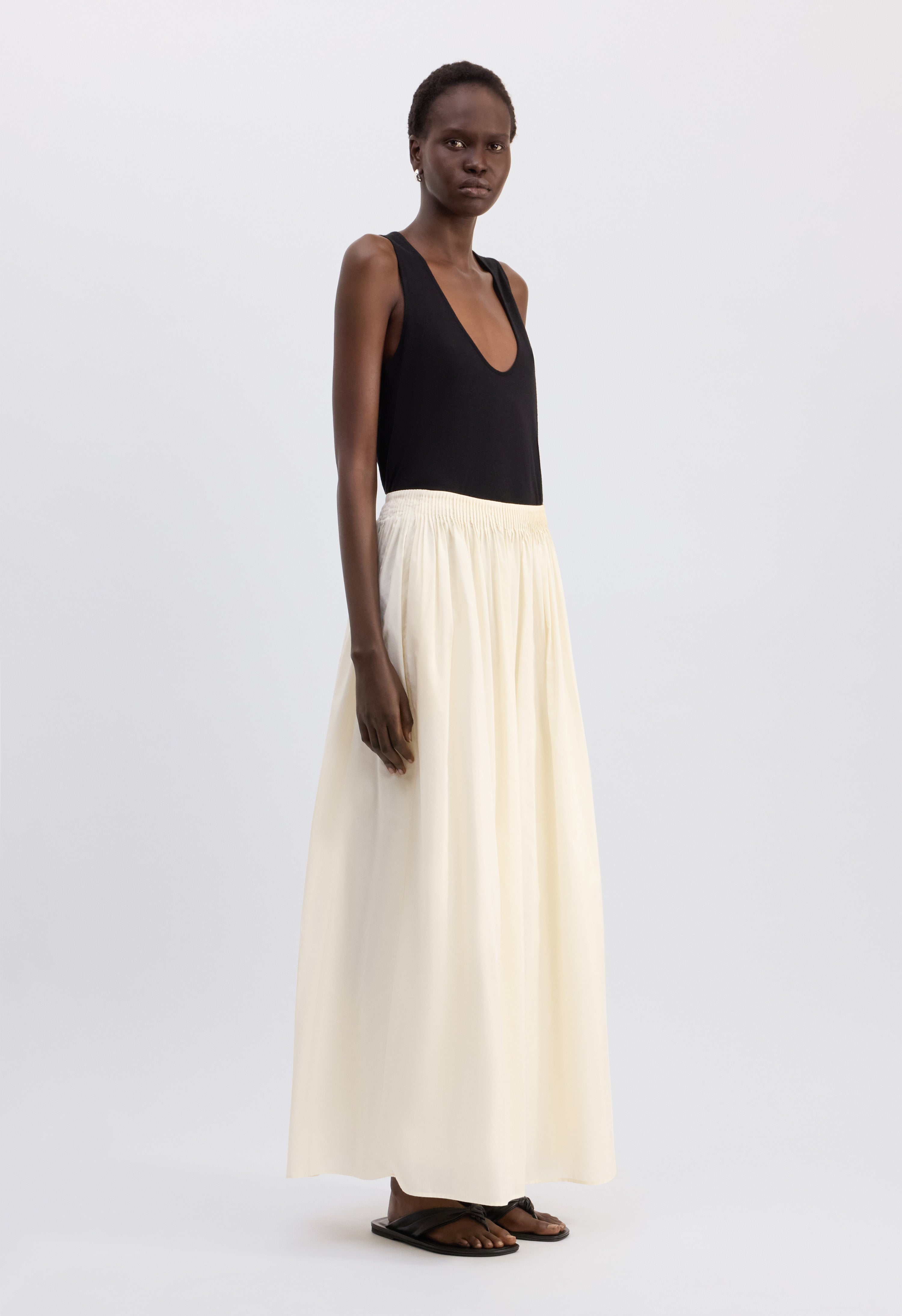 NAYA Gathered midi skirt
