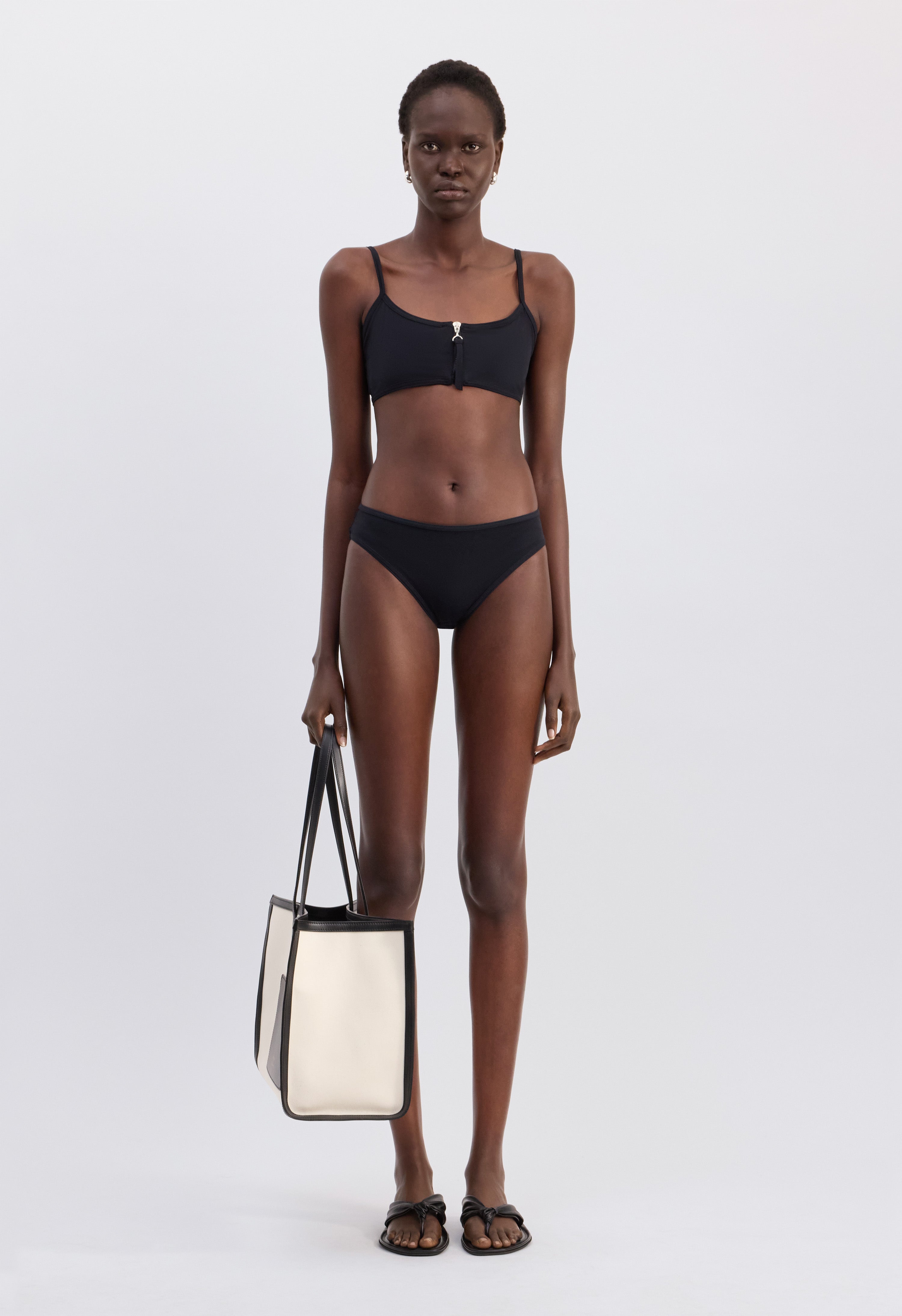 OLGA TOP Zipped bikini top