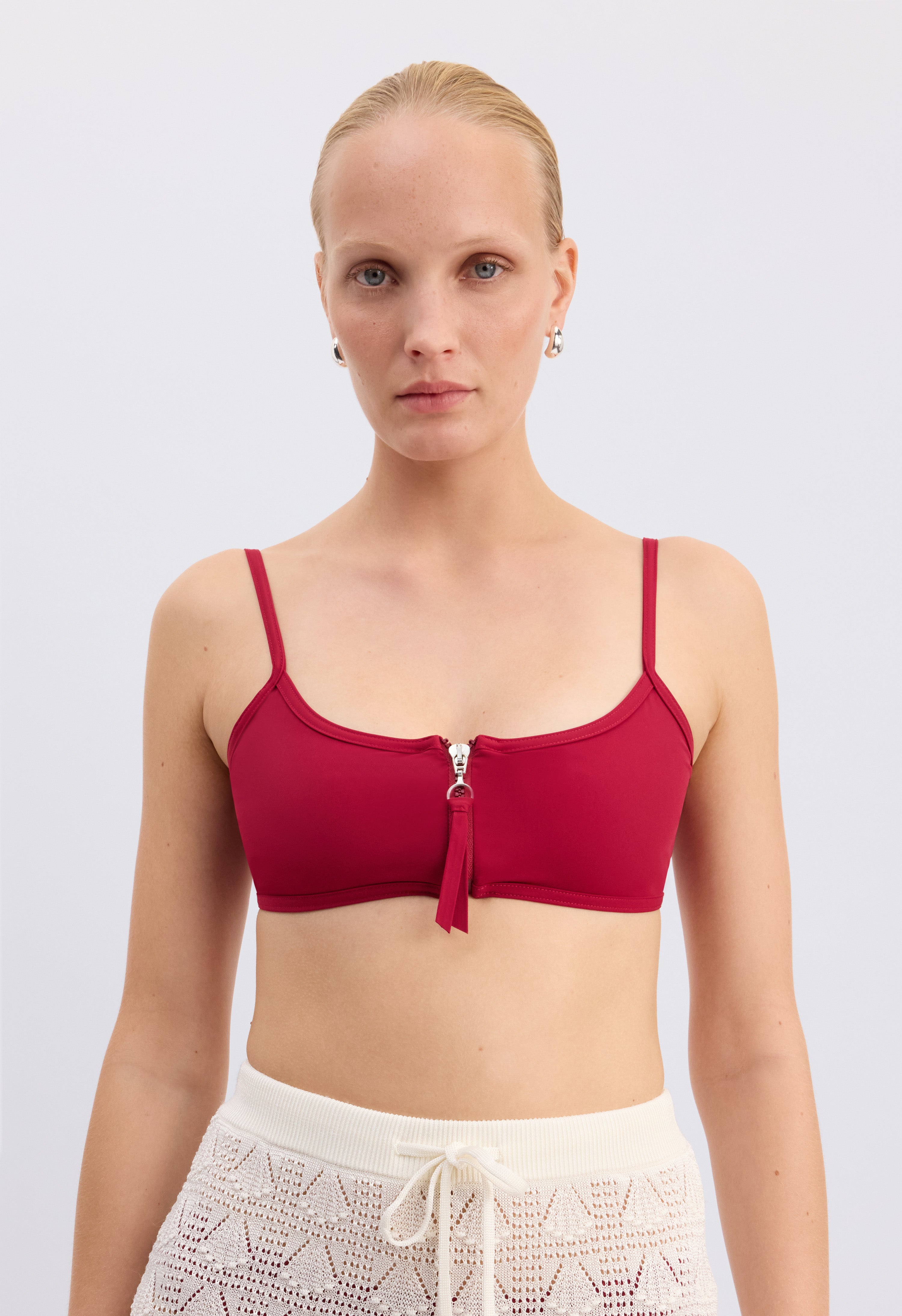 OLGA TOP Zipped bikini top