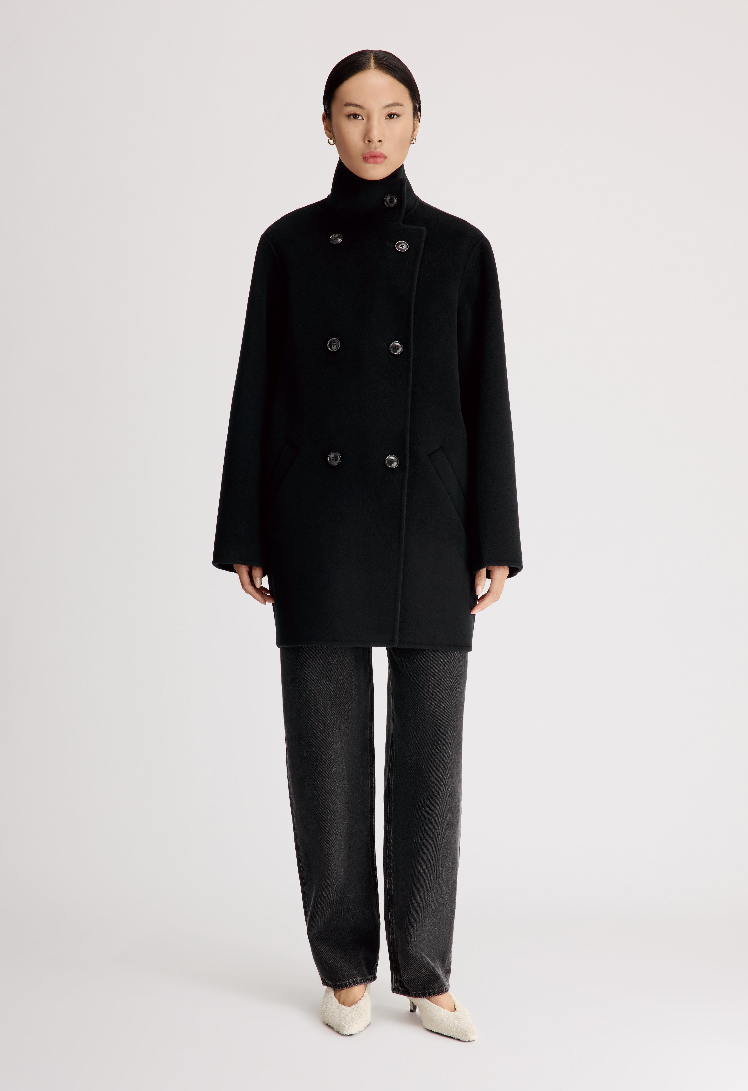 OLMO Wool cashmere drap short coat