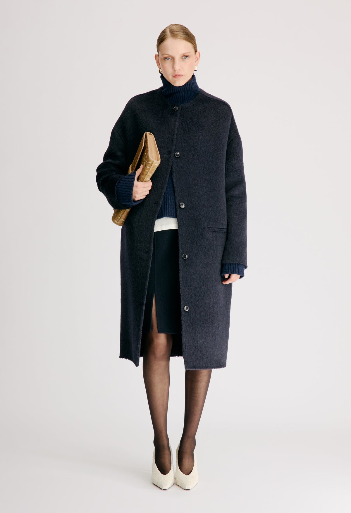 ORSON Oval-shaped midi coat