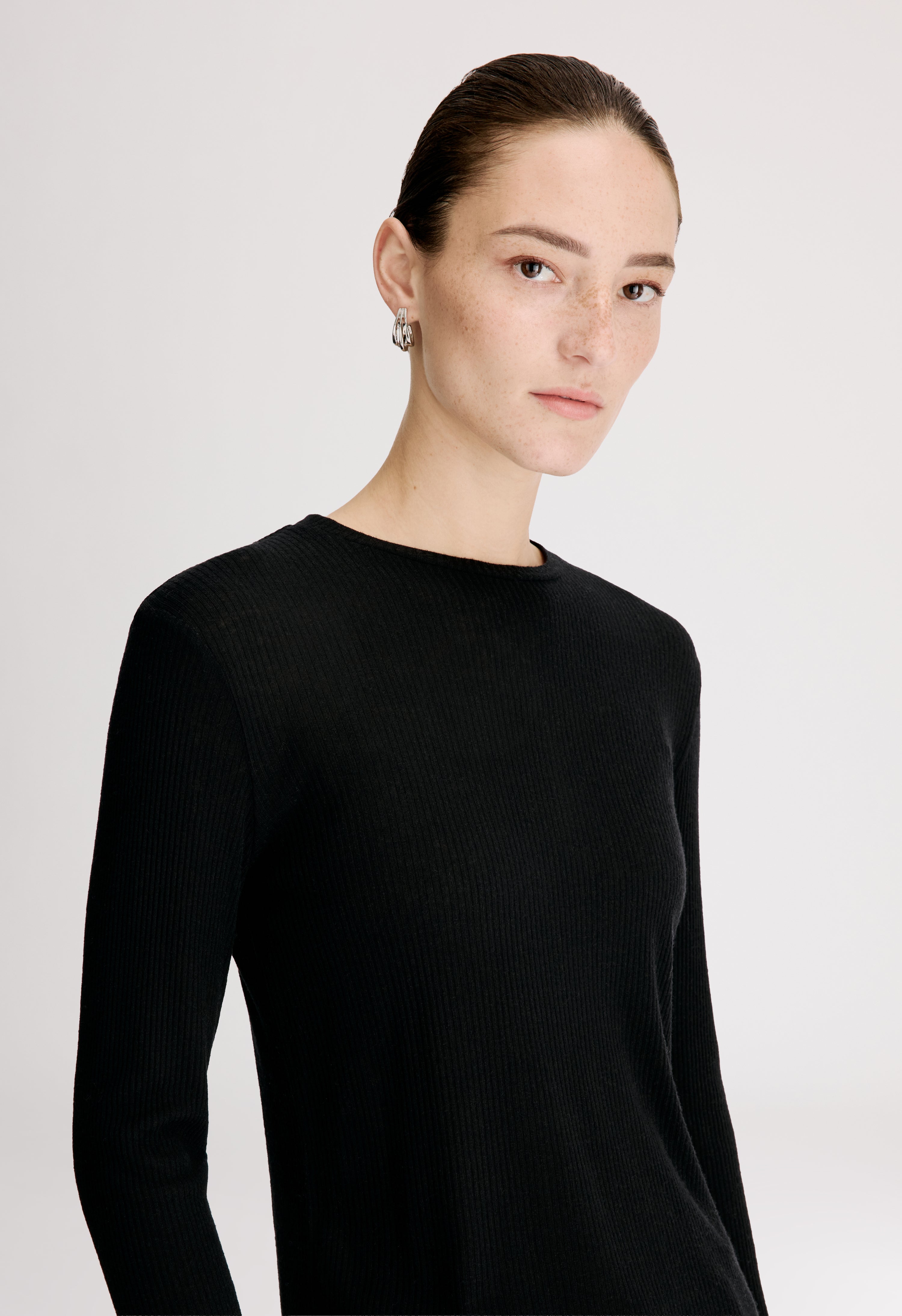 ORTIGIA LDS Ribbed jersey long sleeve t-shirt