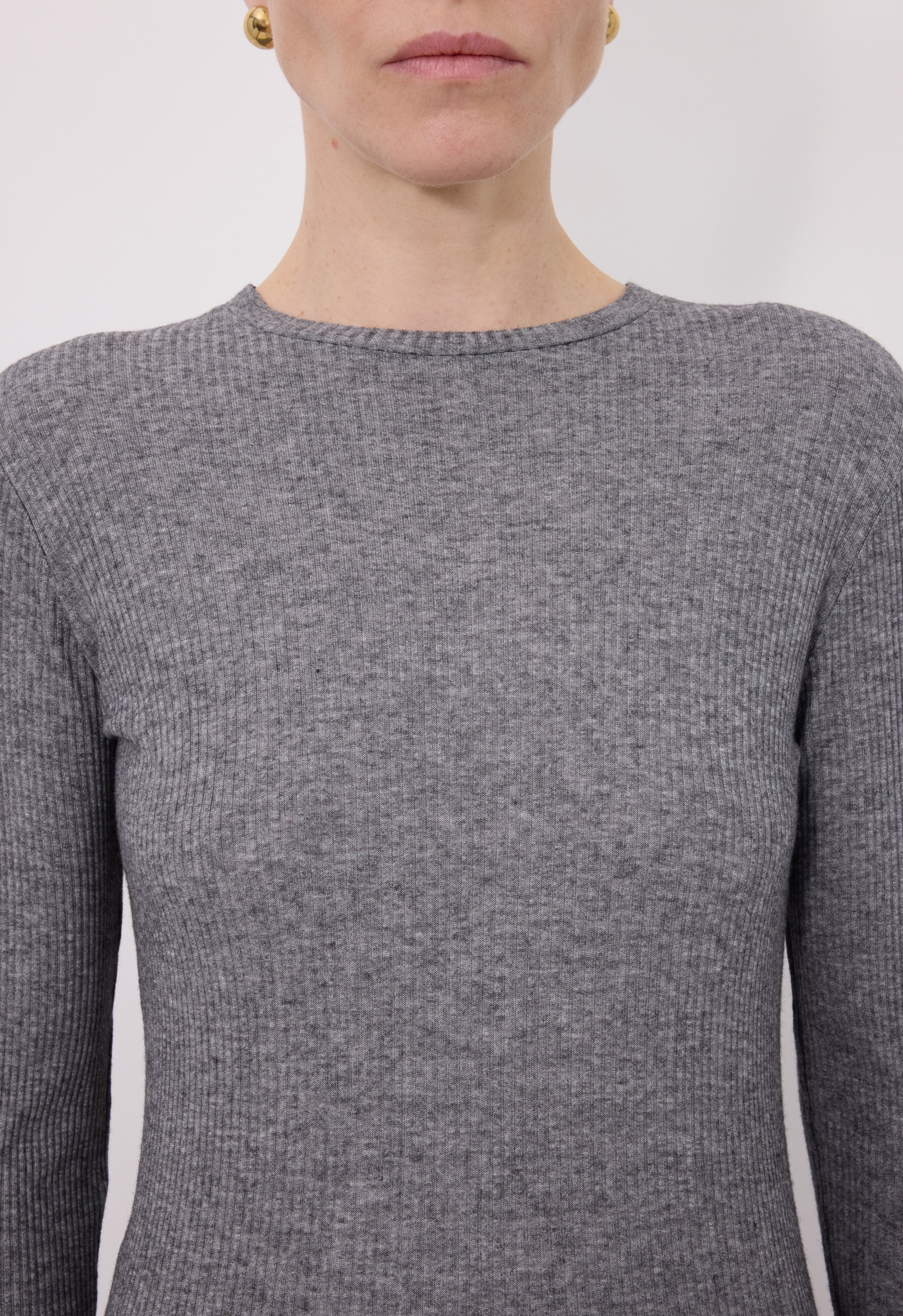 ORTIGIA LDS Ribbed jersey long sleeve t-shirt
