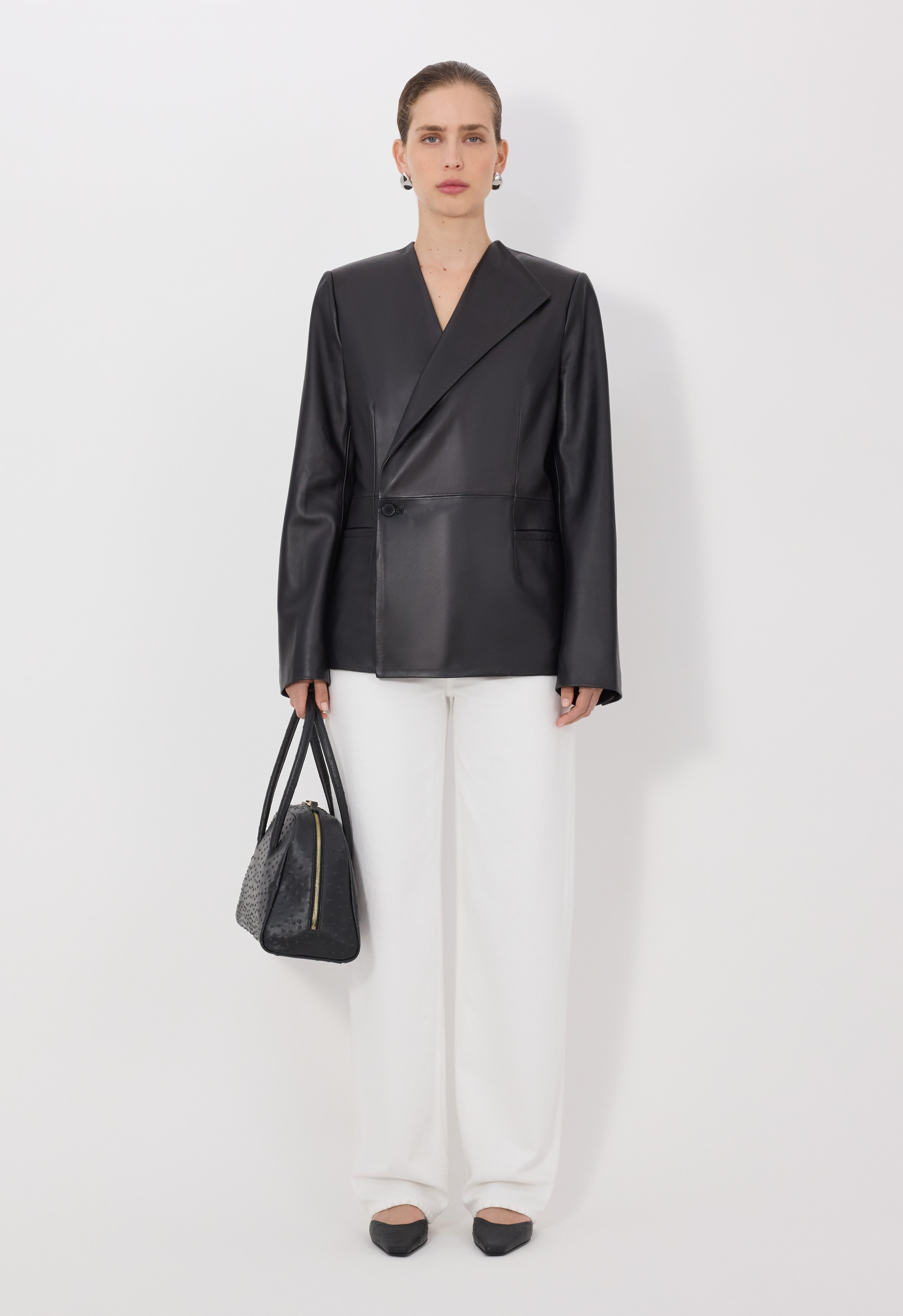 PAOLI Asymmetric leather jacket