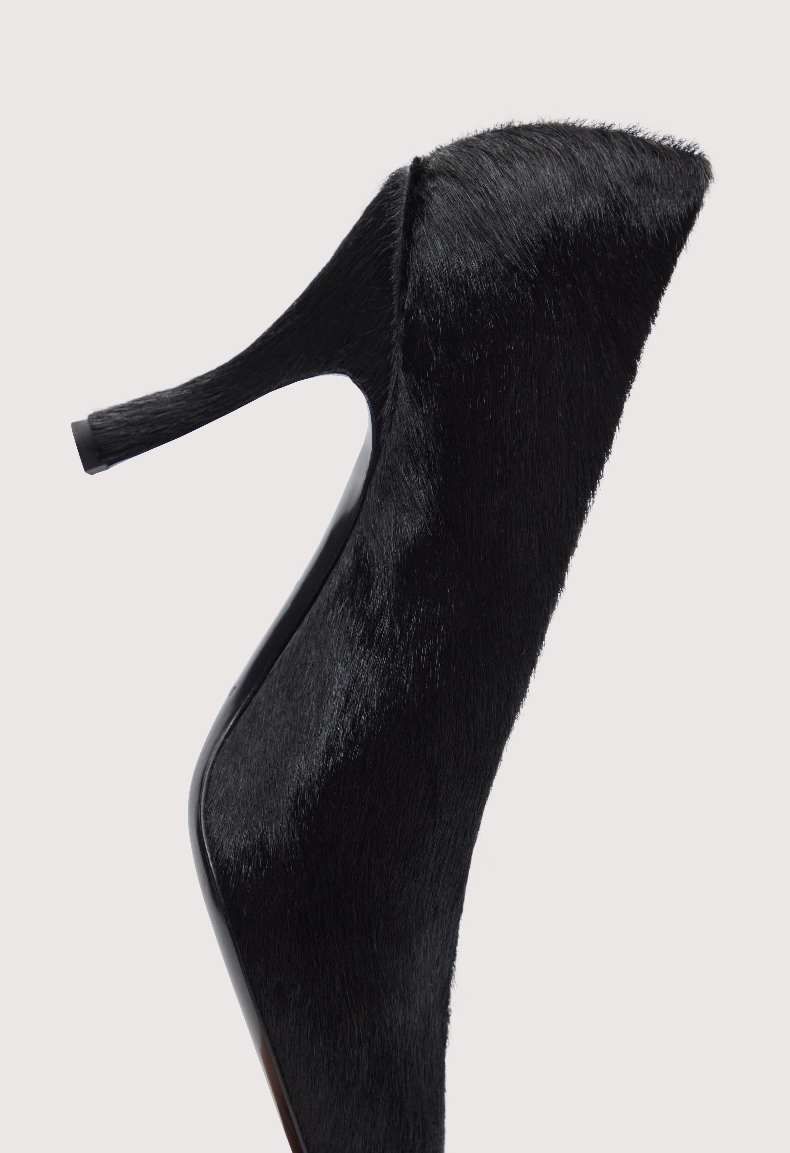PIPPA Pony-effect leather pumps