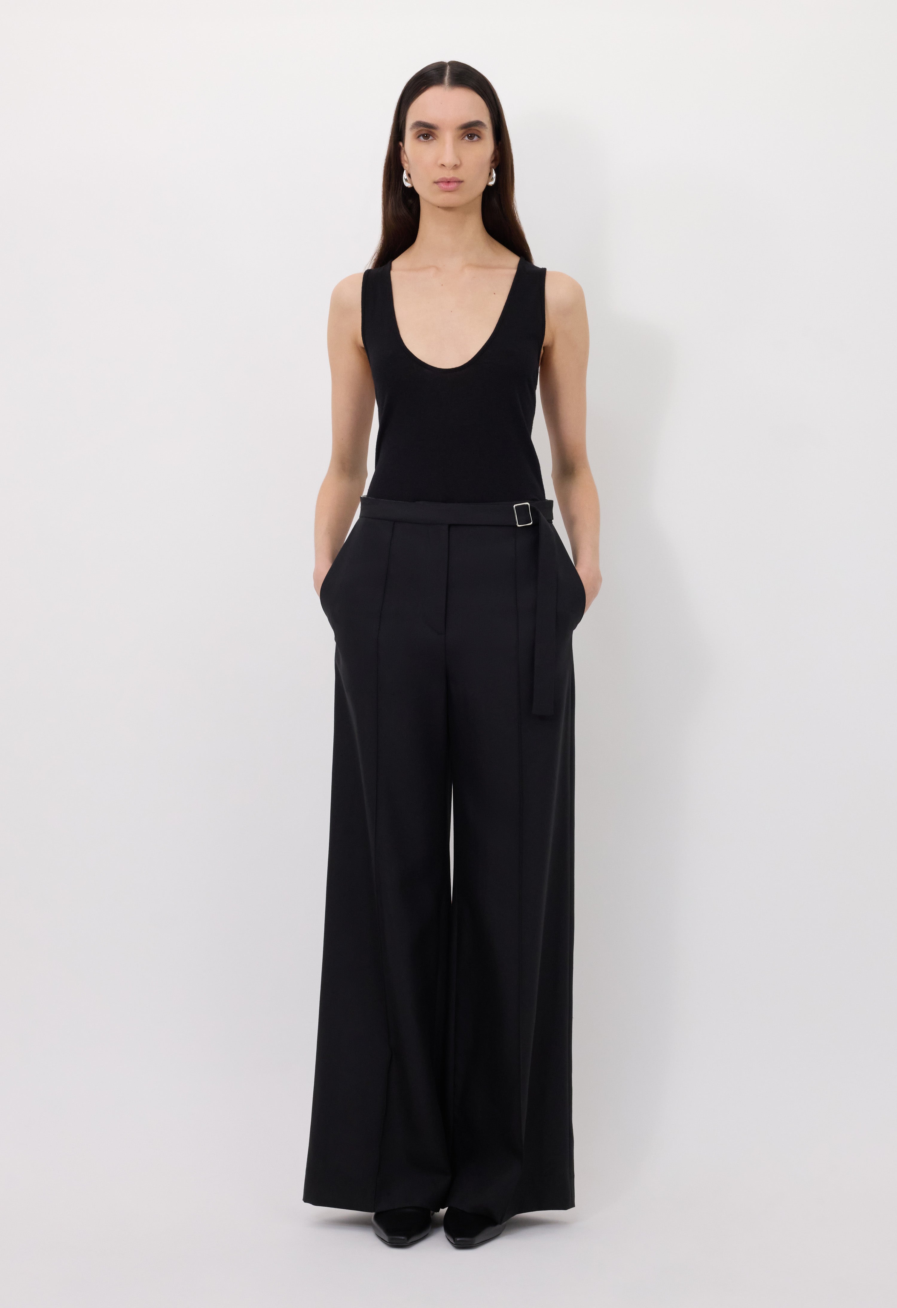 PRATT Buckle waistband trousers