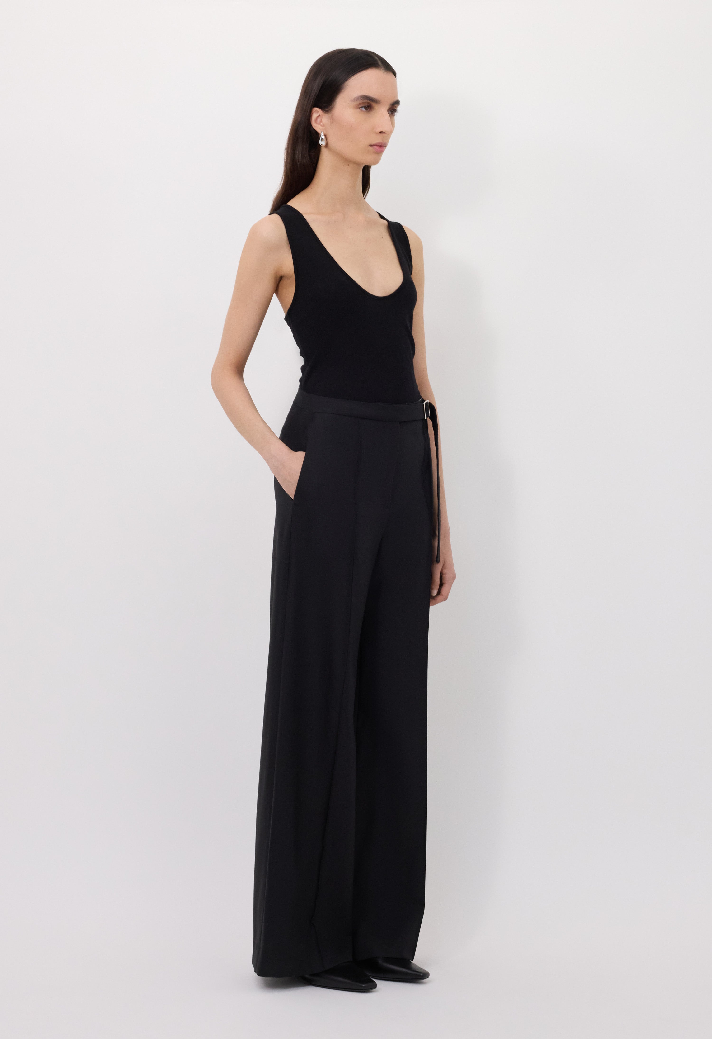 PRATT Buckle waistband trousers