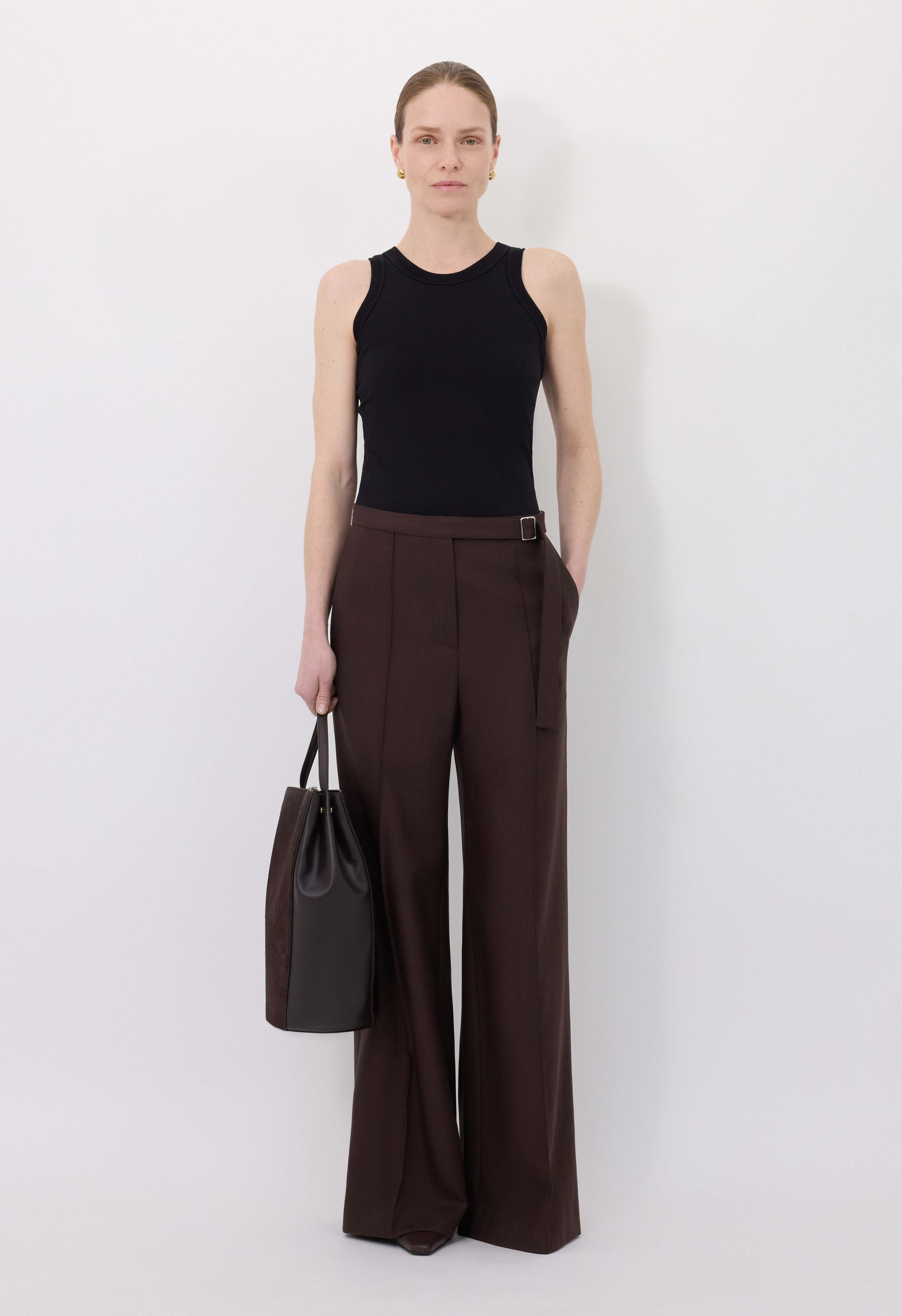 PRATT Buckle waistband trousers