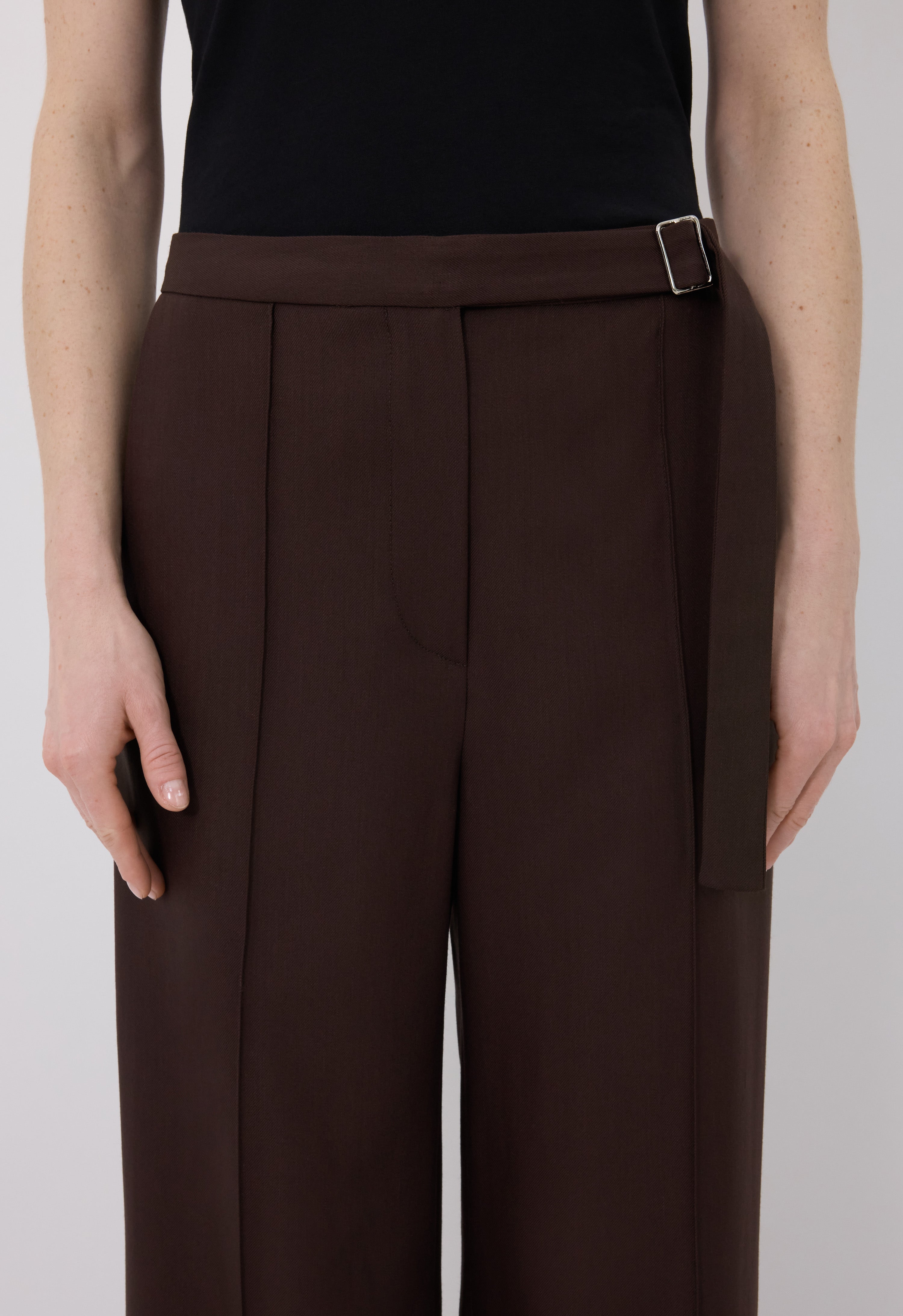 PRATT Buckle waistband trousers
