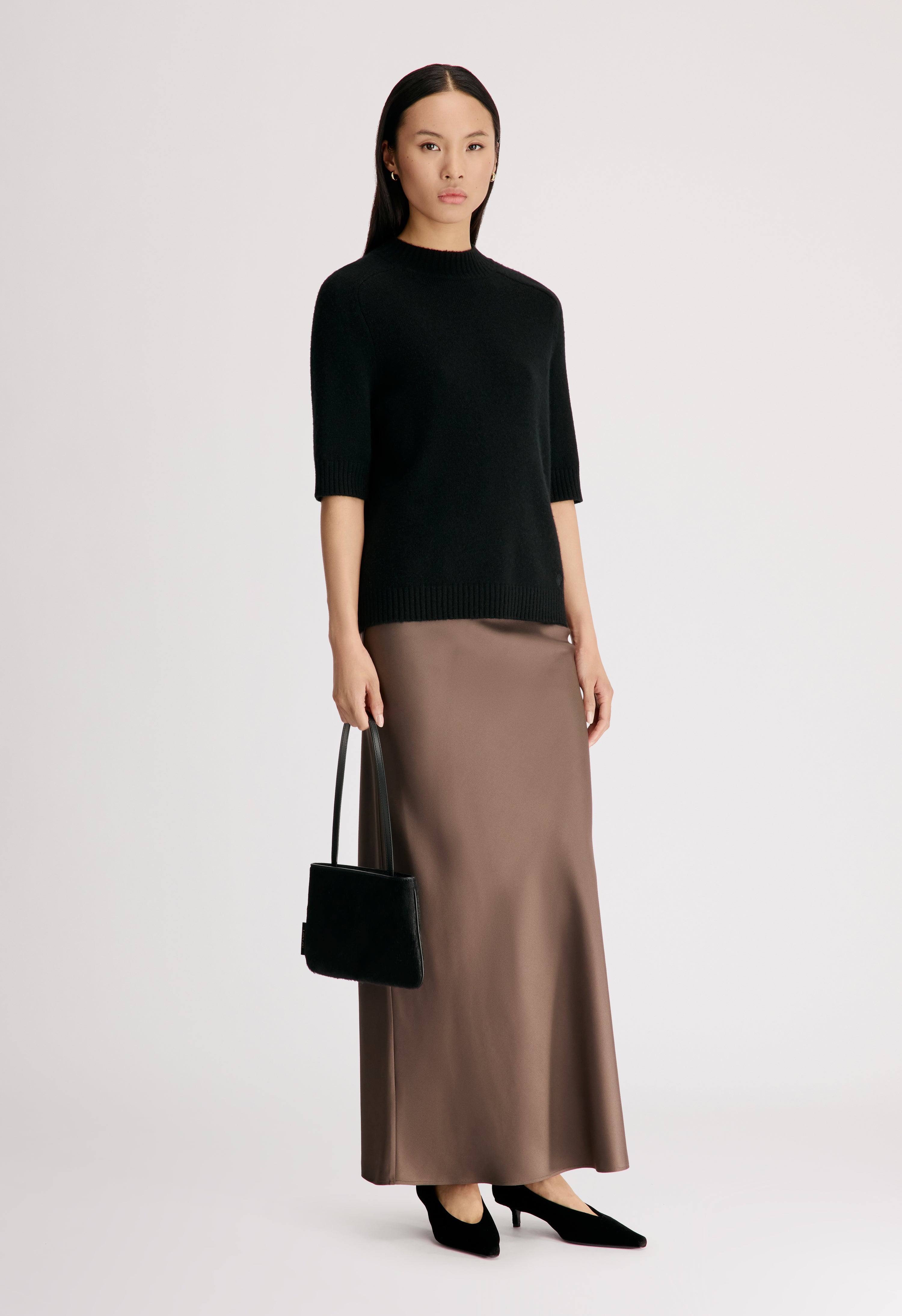 RUTH Stand collar cashmere top