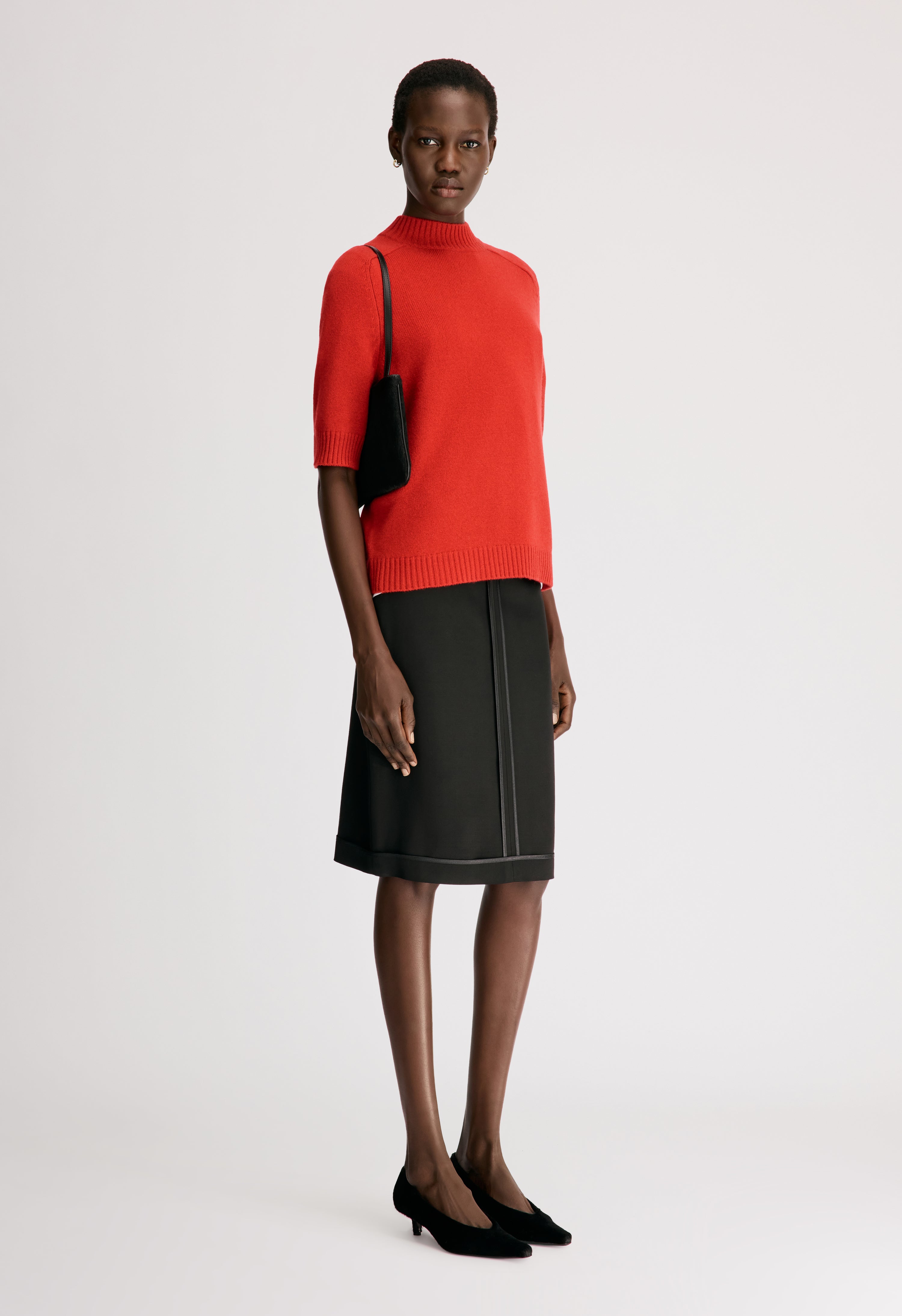 RUTH Stand collar cashmere top