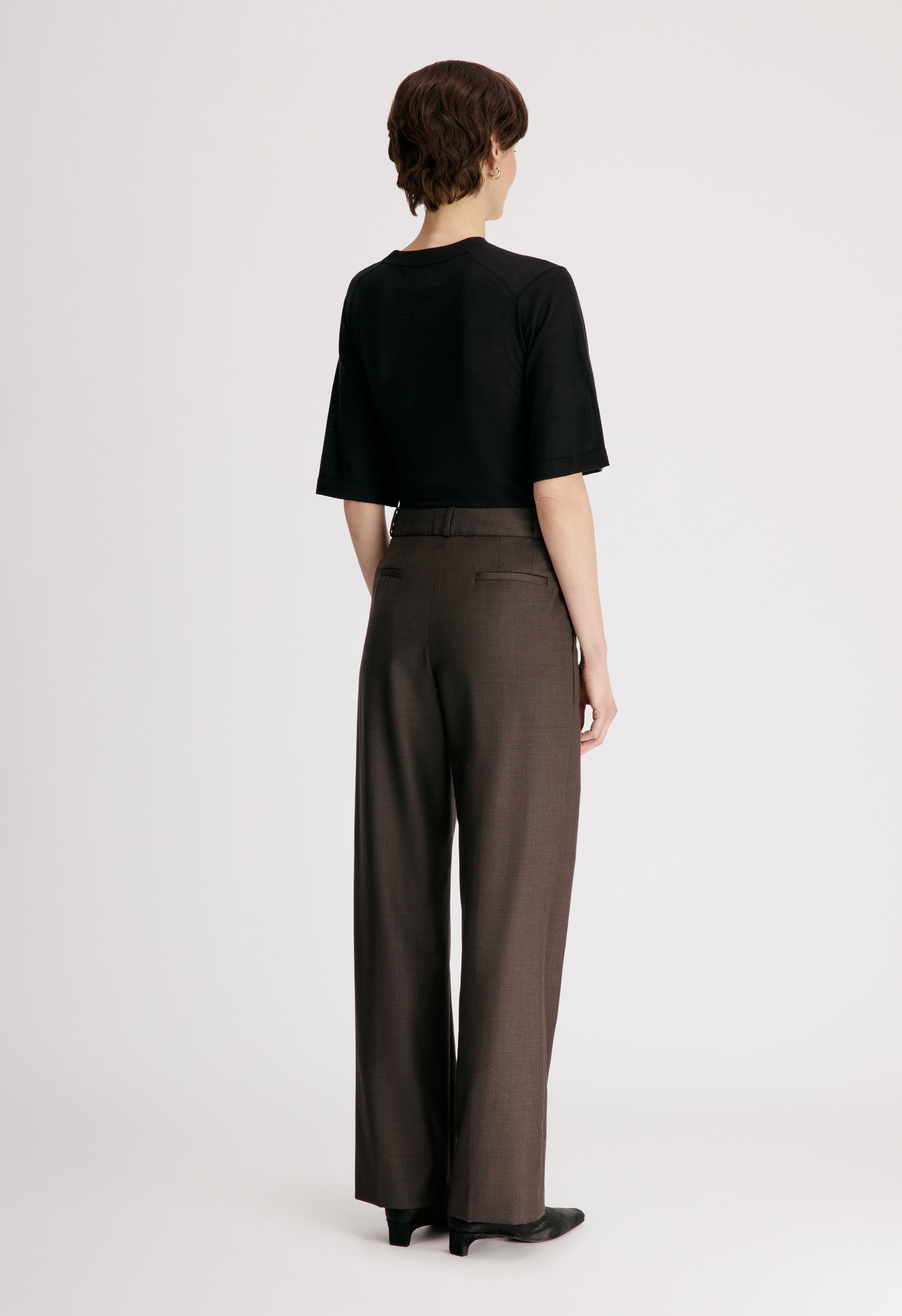 SBIRU LDS Virgin wool pleated trousers