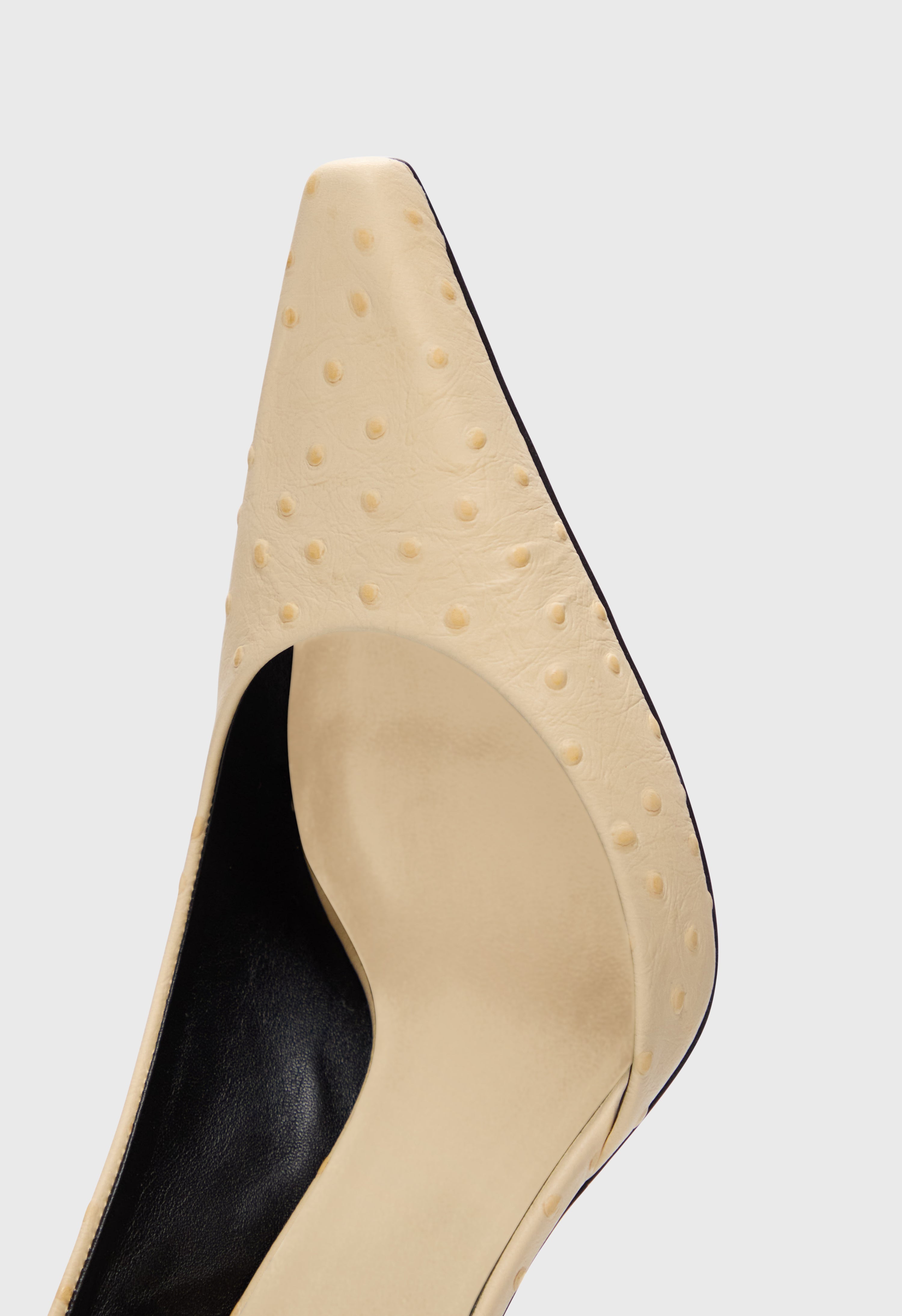 SCALA Ostrich-effect leather pumps