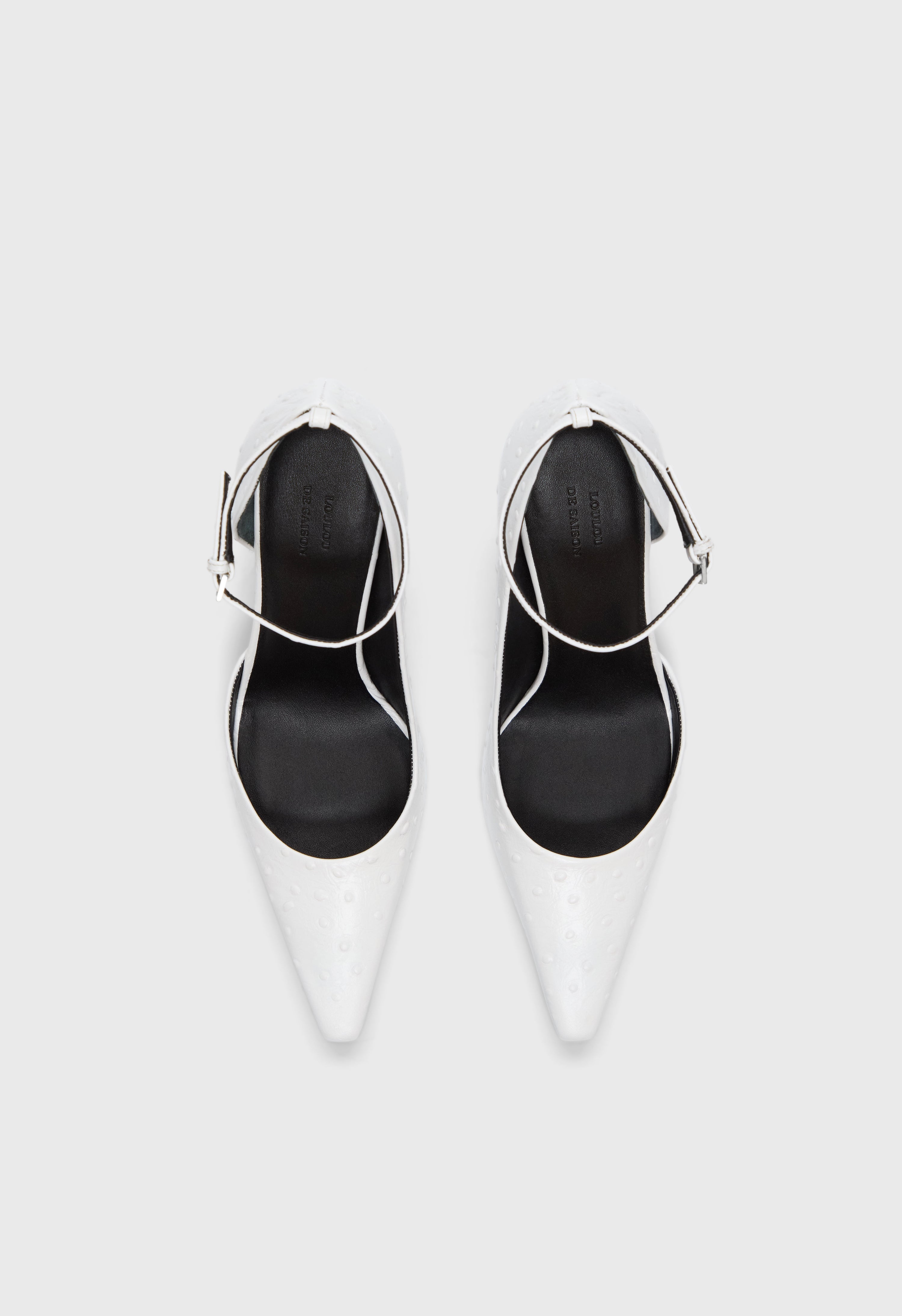 SCALA Ostrich-effect leather pumps