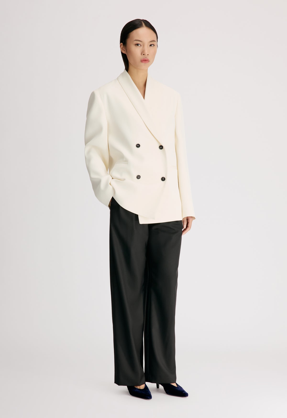 SIRA Double breasted shawl collar jacket