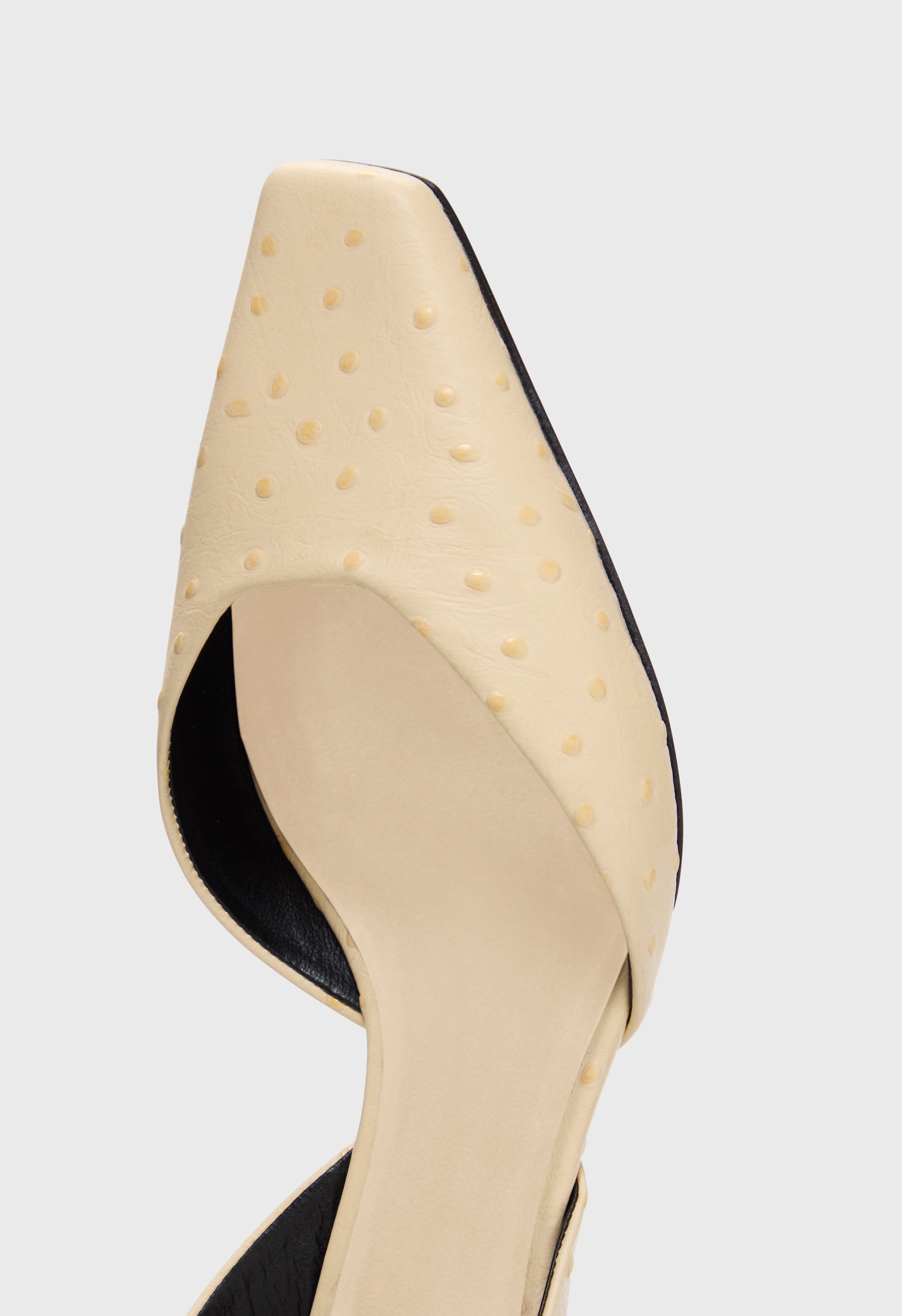 SULLY Ostrich-effect leather slingback shoes