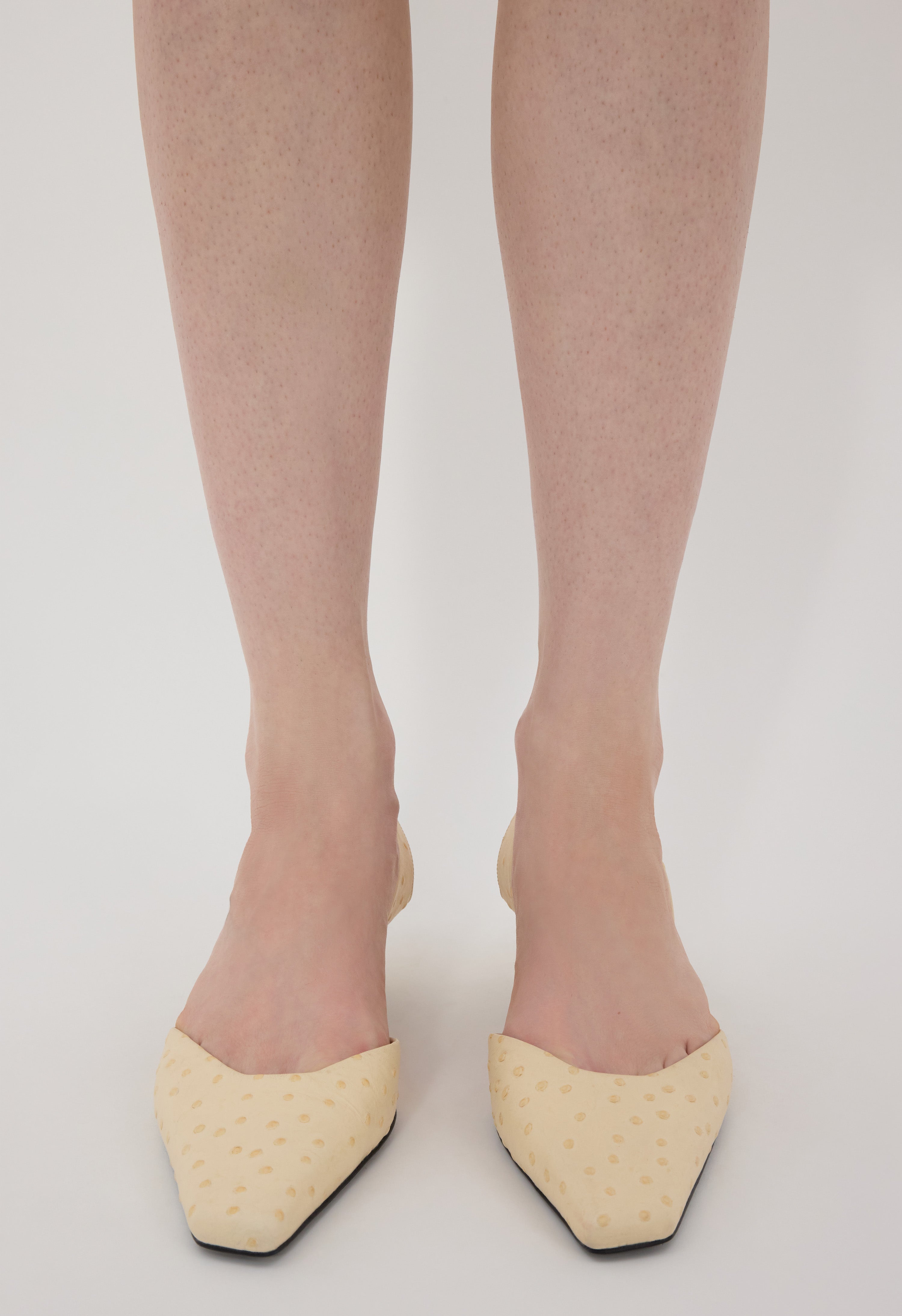 SULLY Ostrich-effect leather slingback shoes