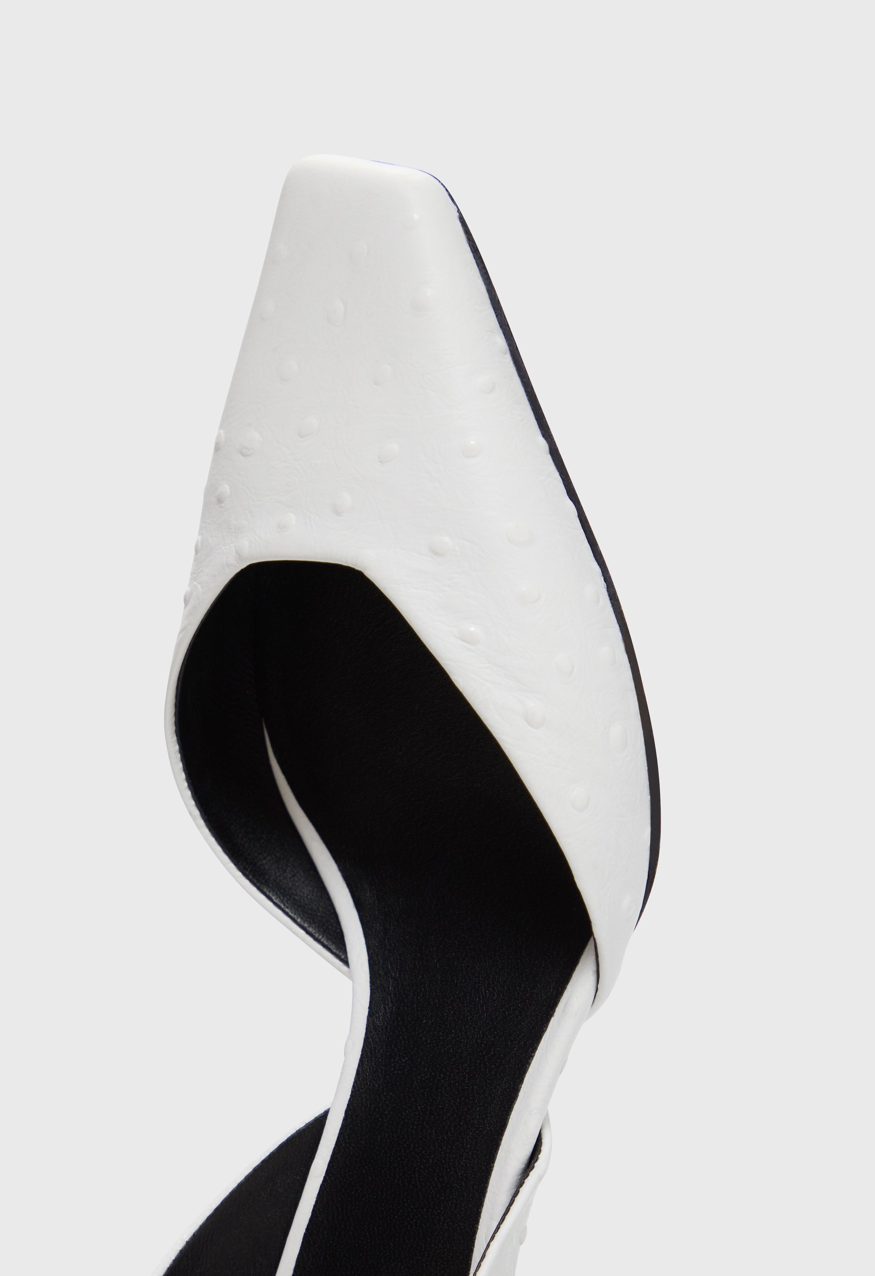 SULLY Ostrich-effect leather slingback shoes