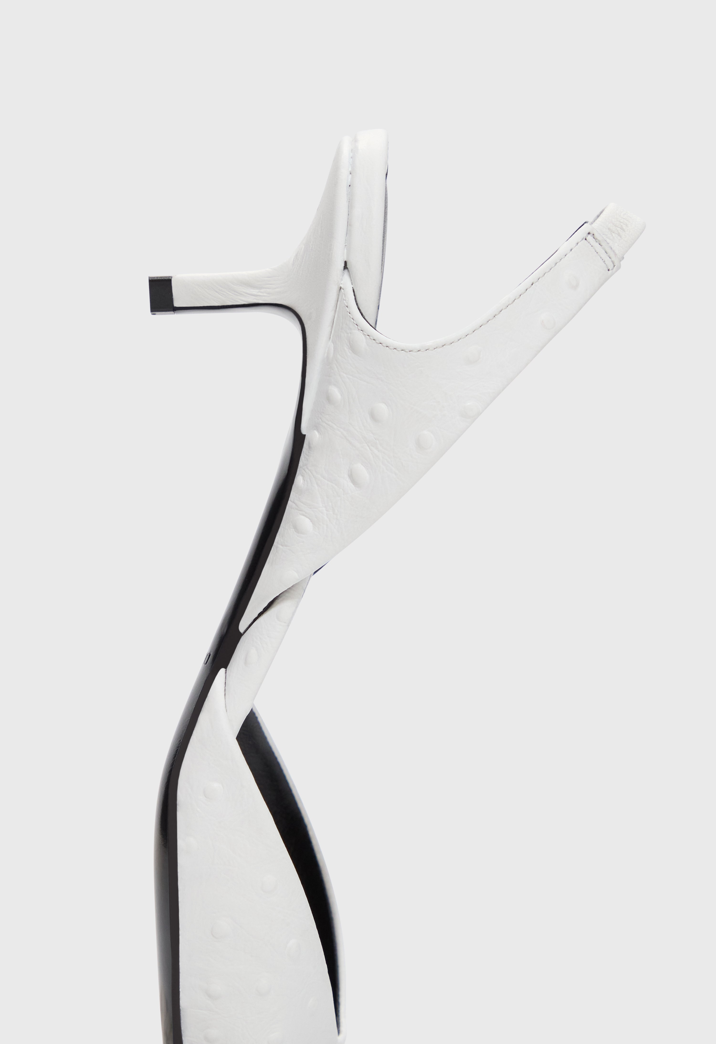 SULLY Ostrich-effect leather slingback shoes