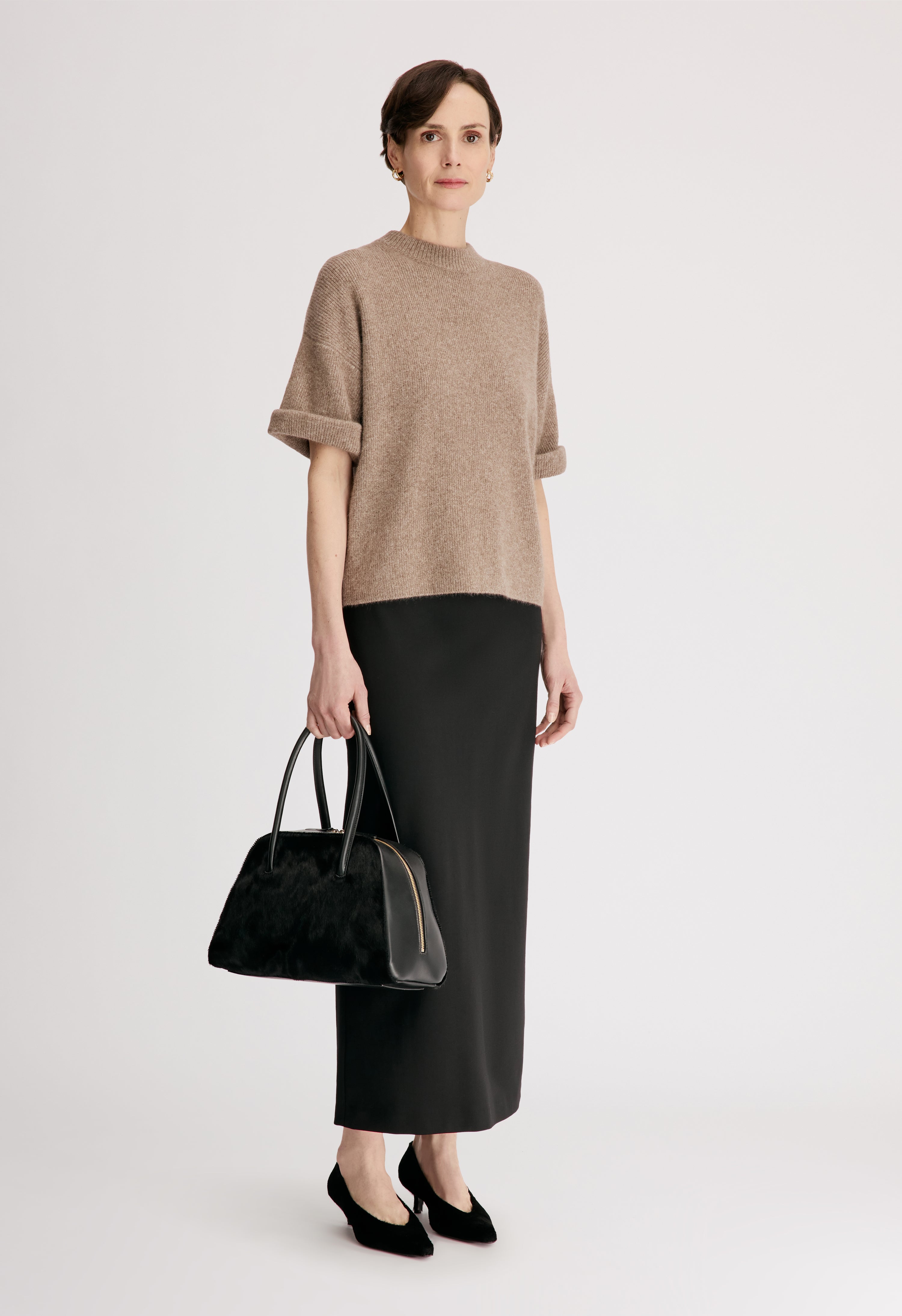 TAMIA Short-sleeve yak blend top