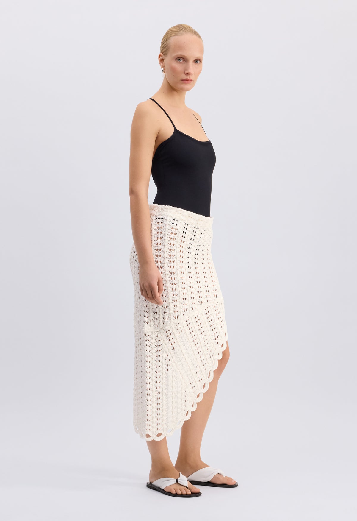 TOMA Ruffled crochet skirt