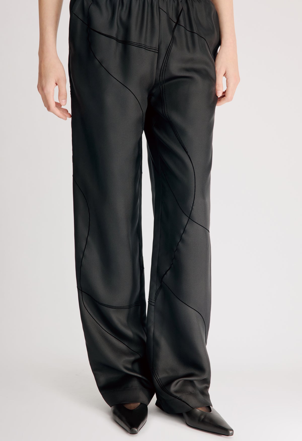 VIKI Elasticated silk twill trousers