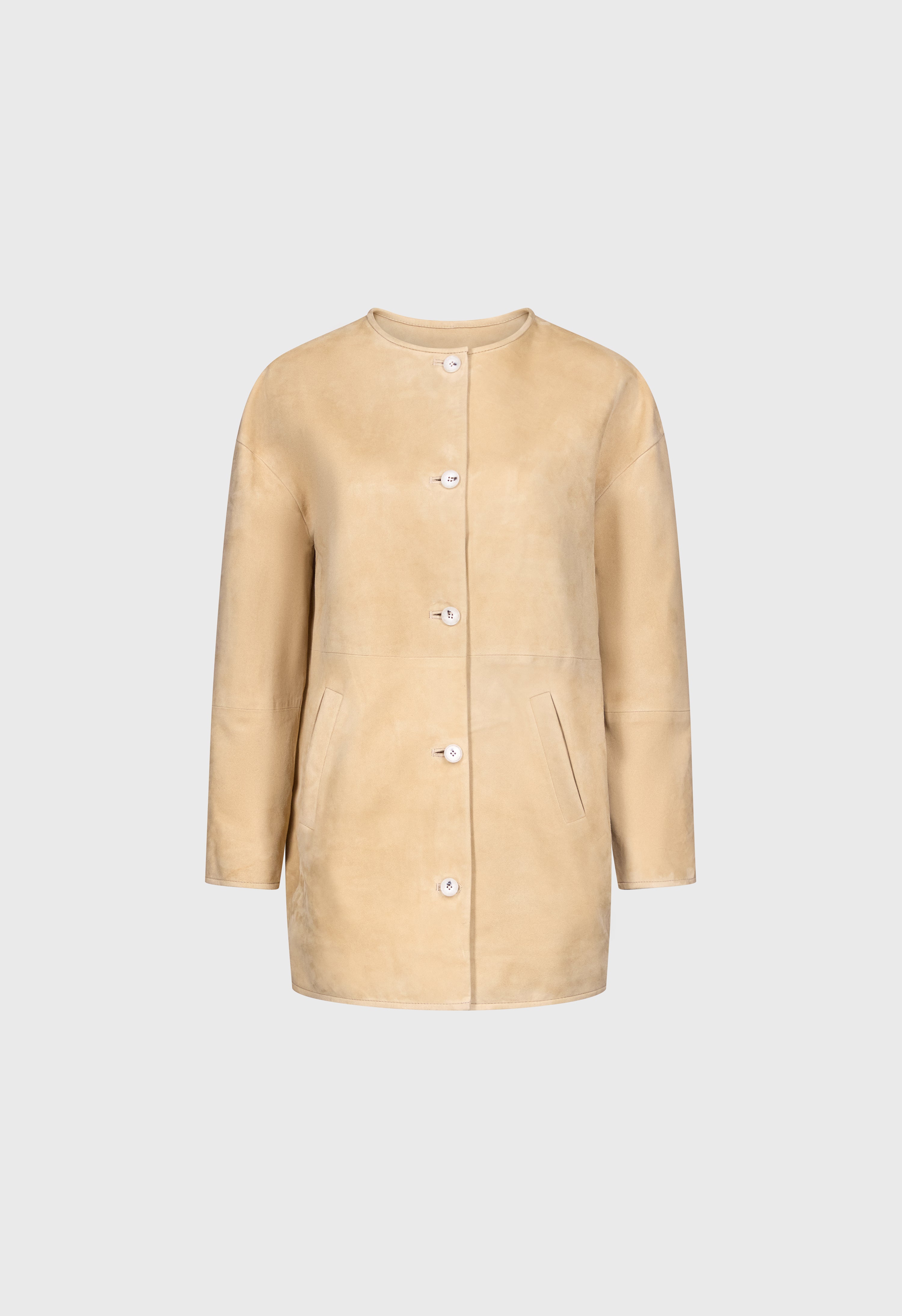 WAREN Oval suede coat