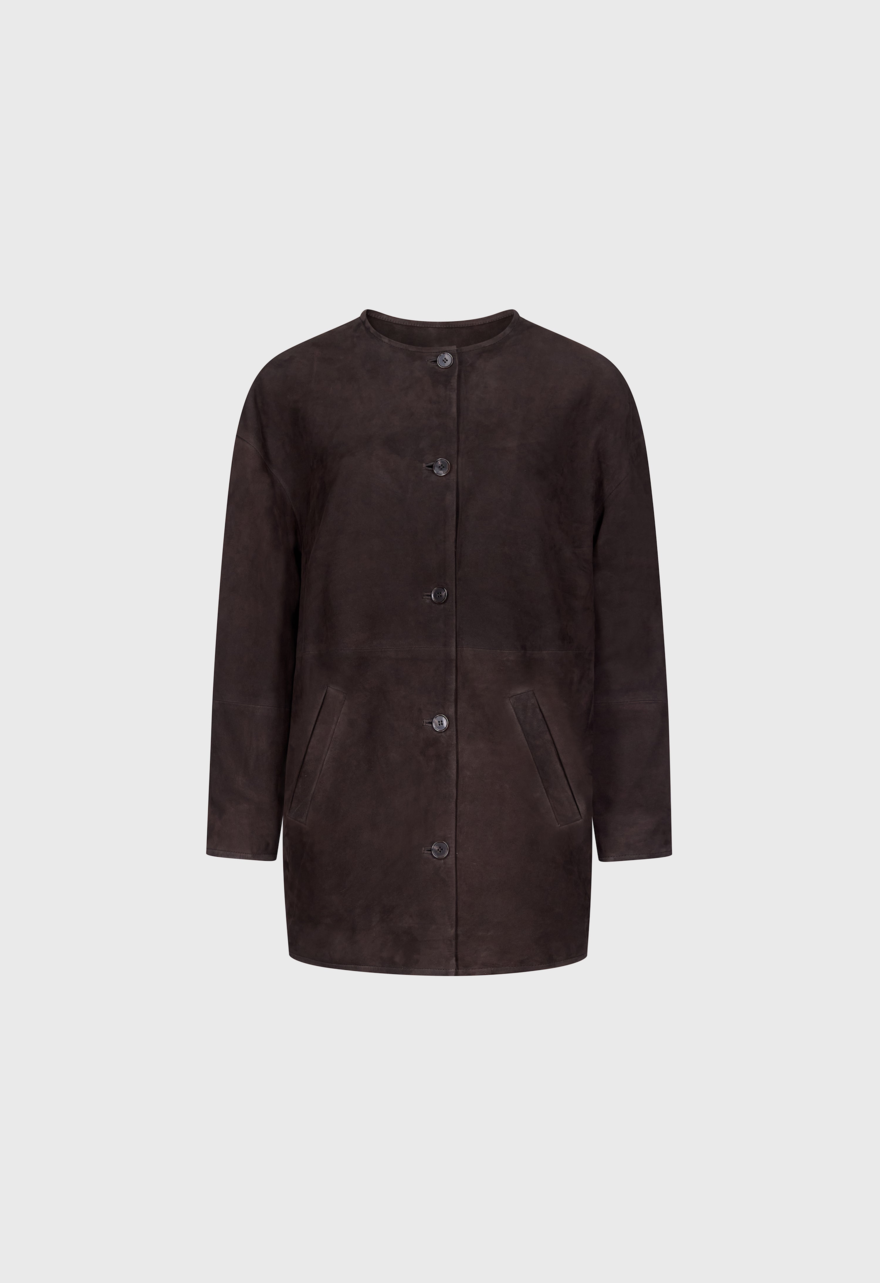 WAREN Oval suede coat