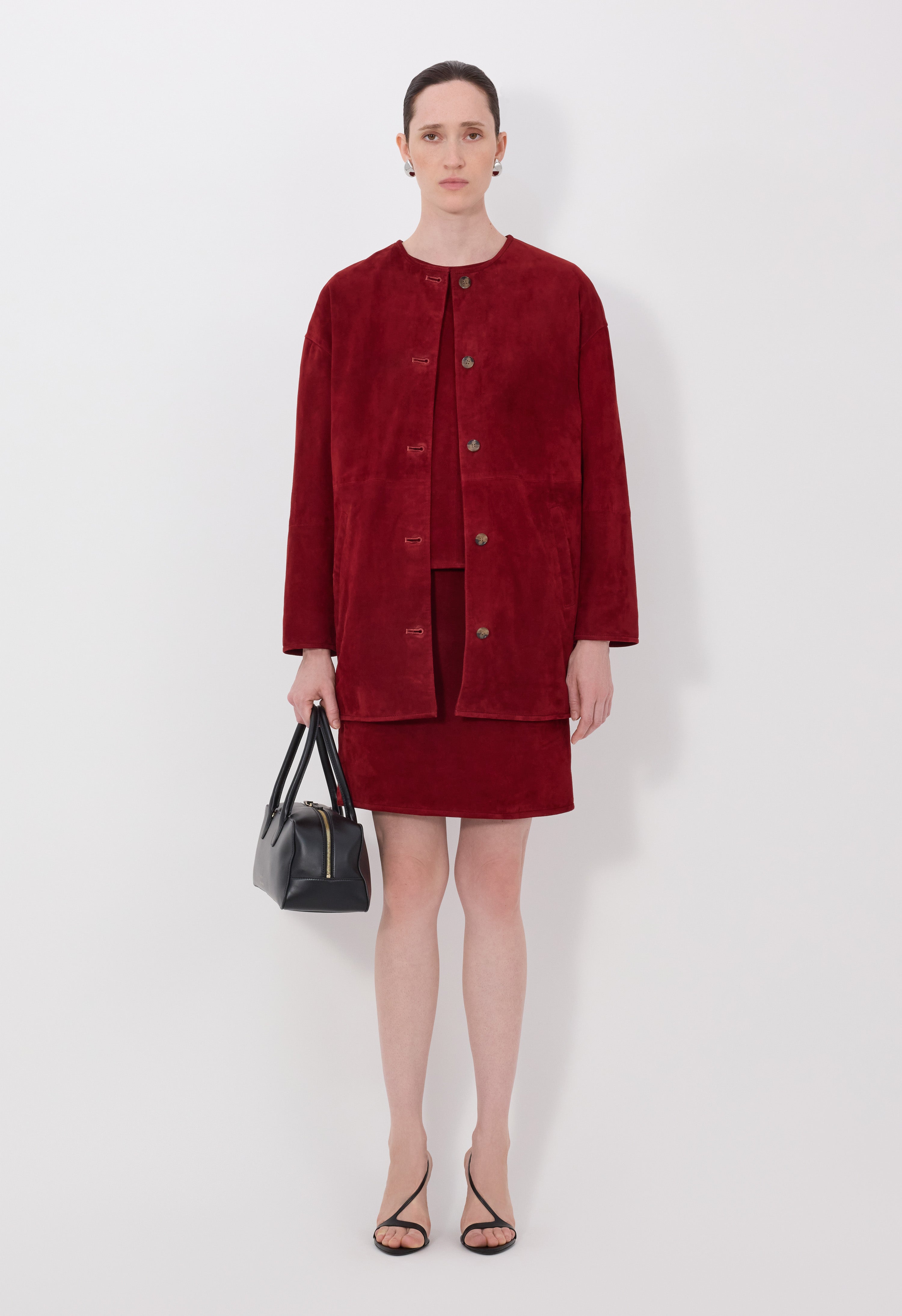 WAREN Oval suede coat