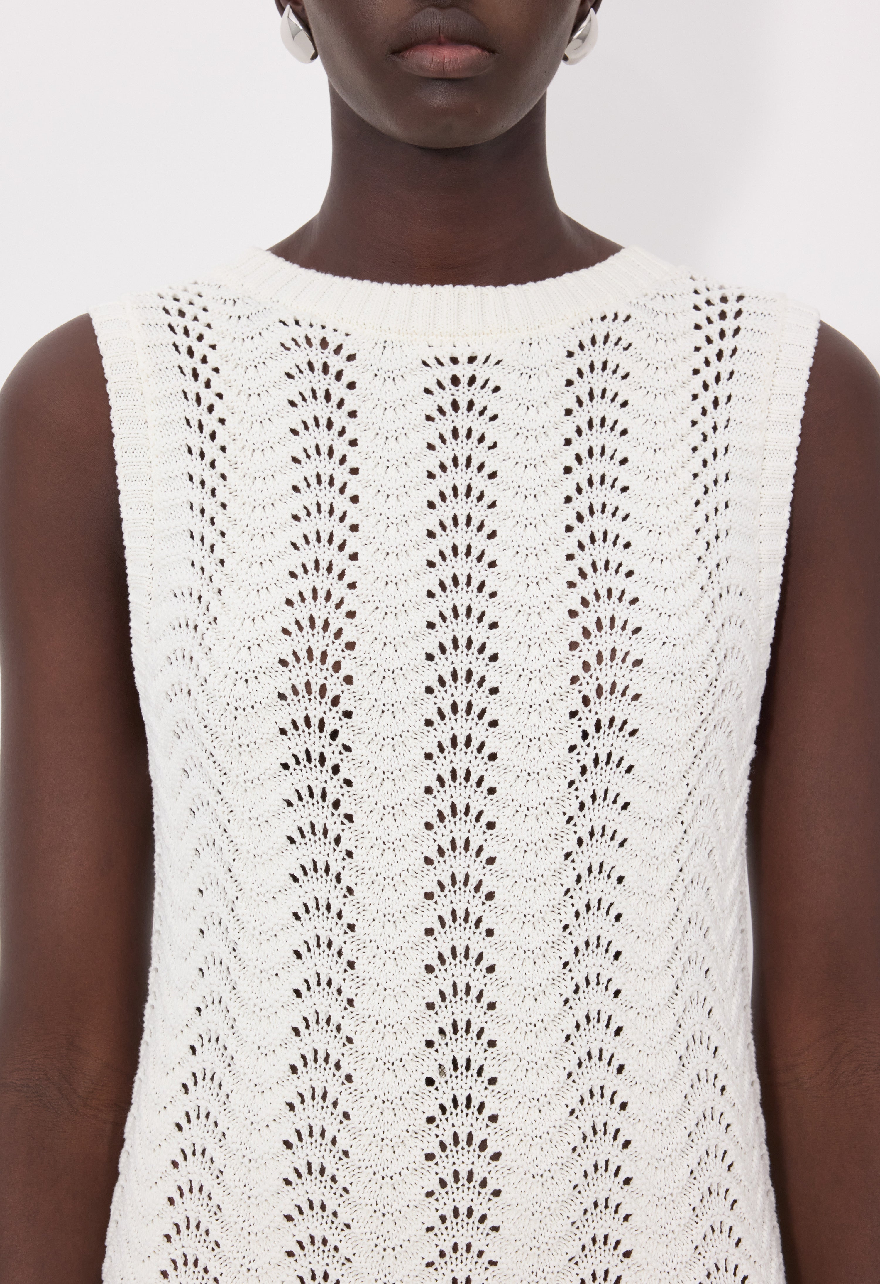 YOKO Sleeveless Ottoman crochet dress