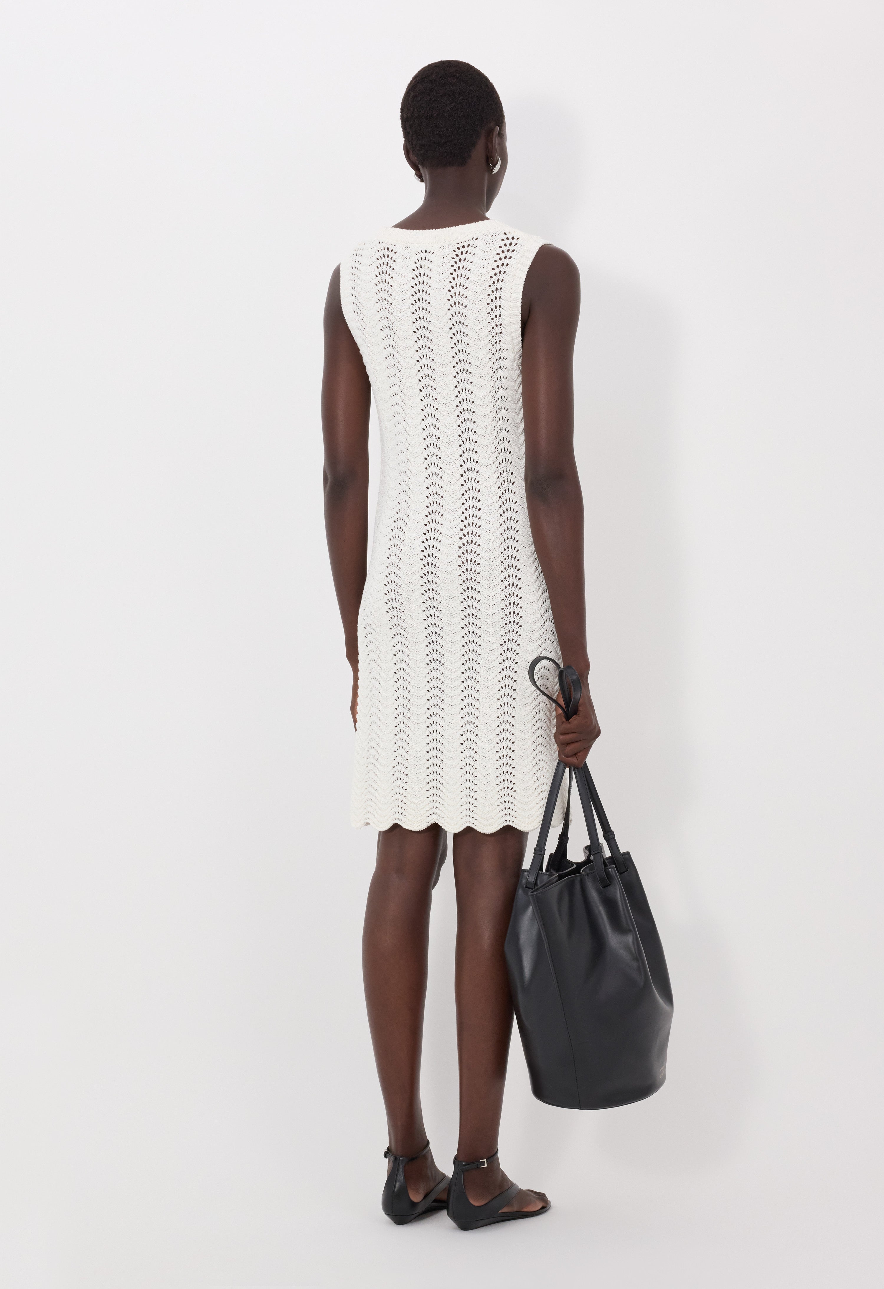 YOKO Sleeveless Ottoman crochet dress