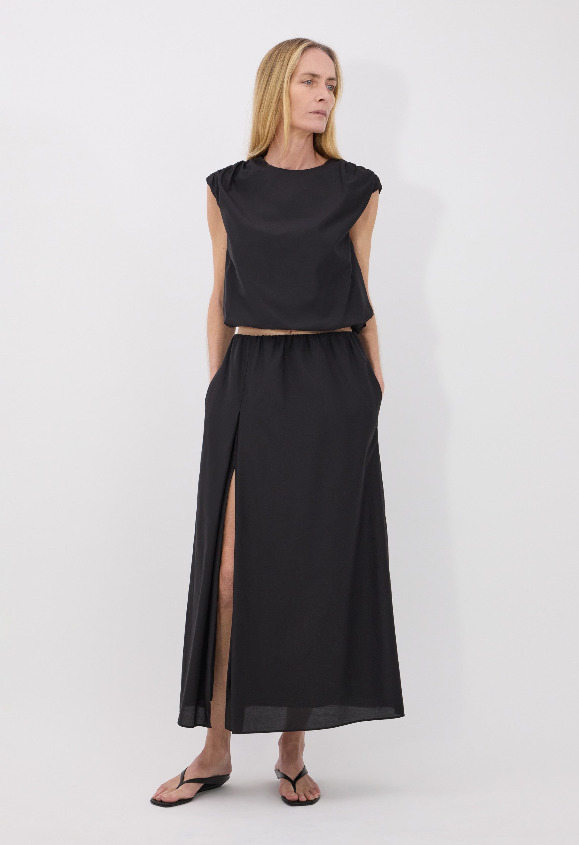 COSMA Cotton silk voile top