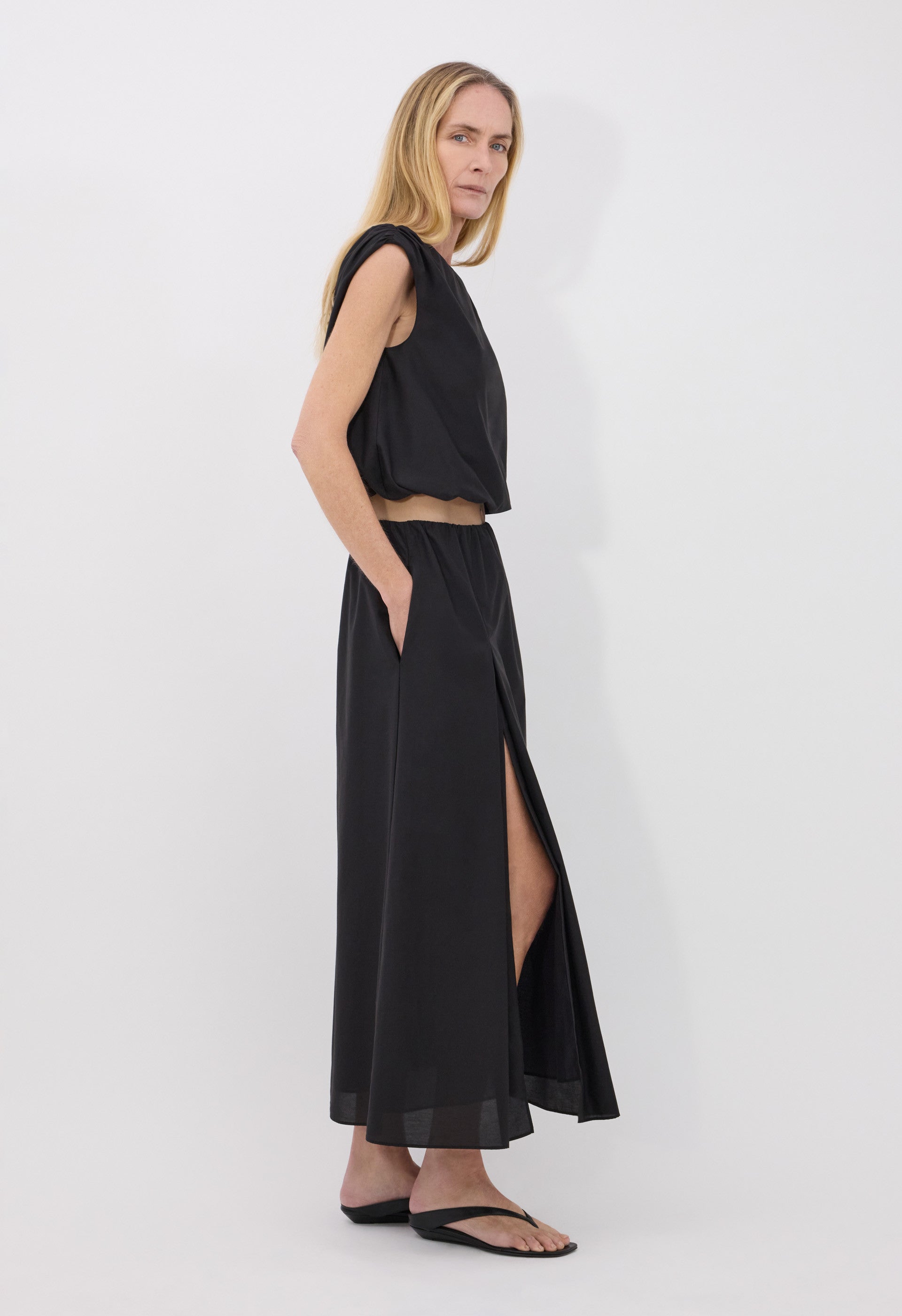 COSMA Cotton silk voile top