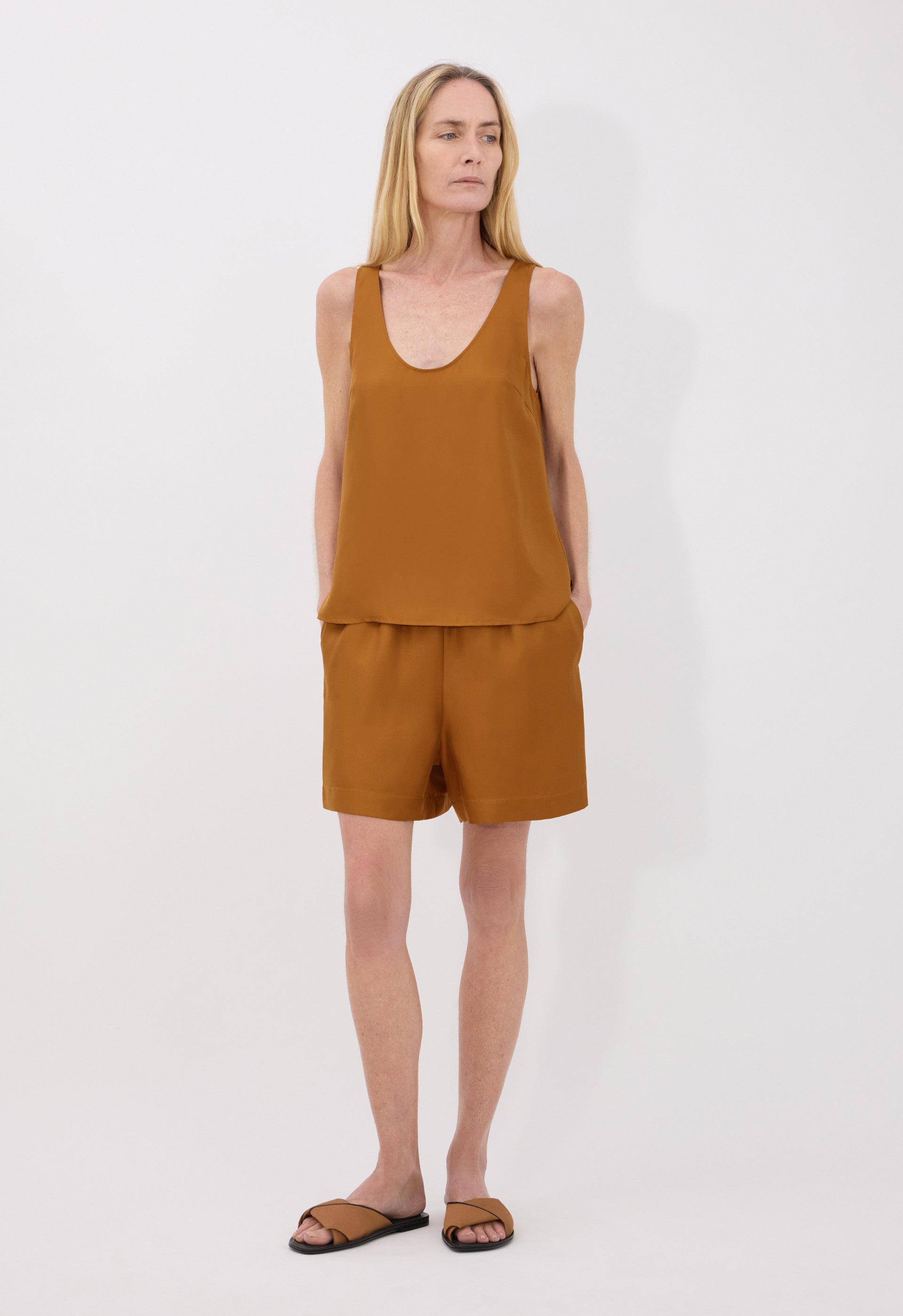 GABY Silk twill top
