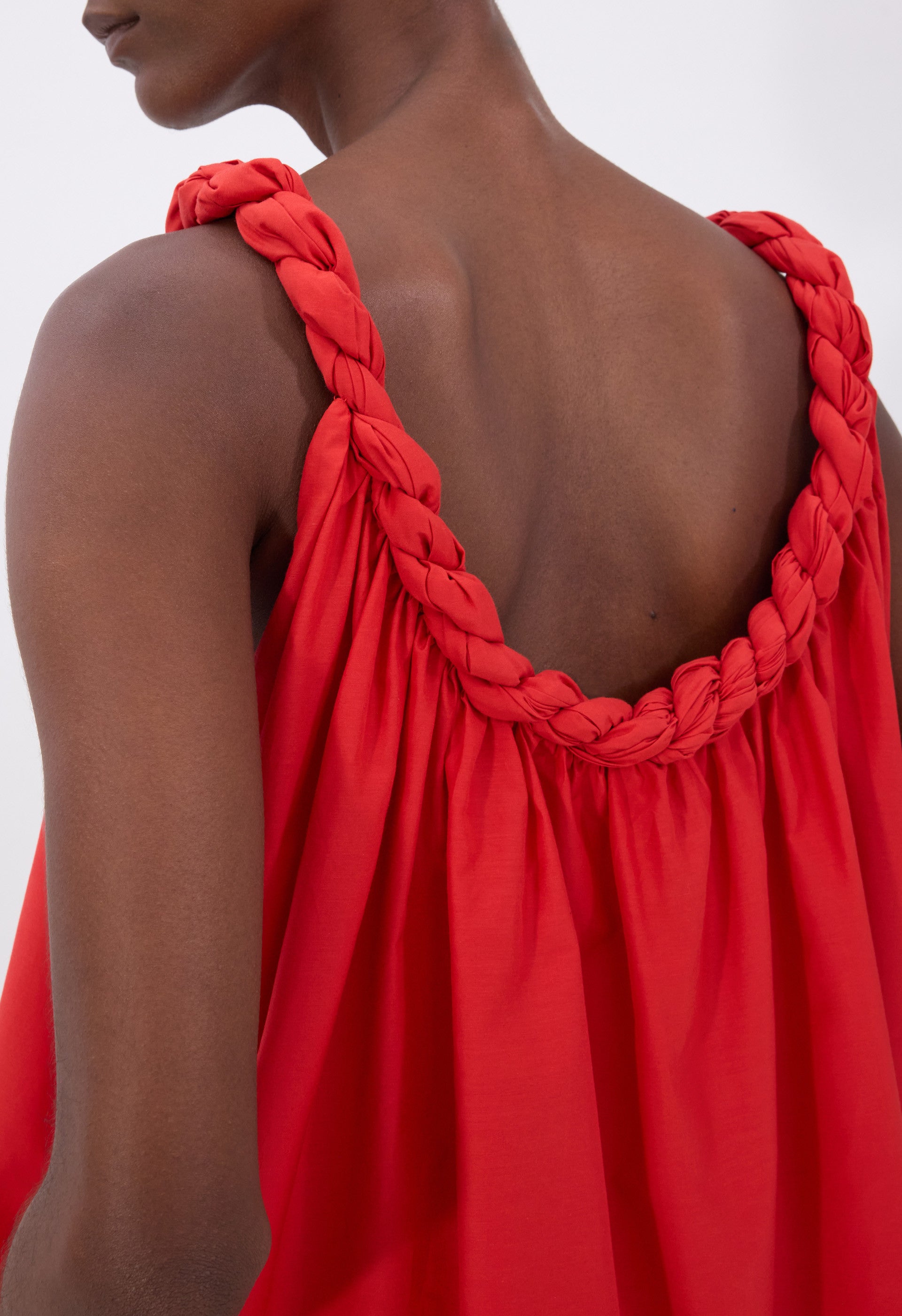 GARINO Cotton silk voile gathered top
