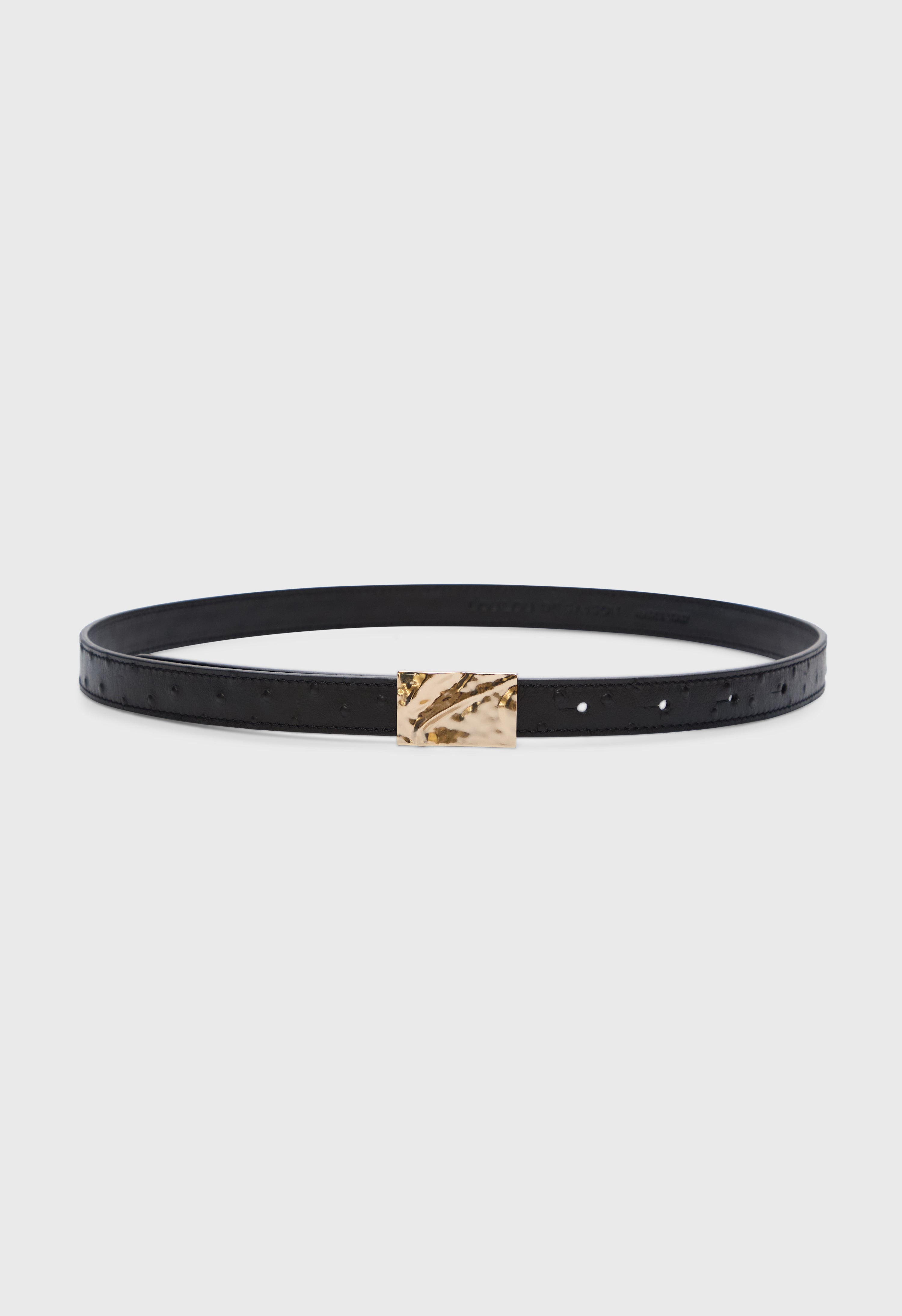 CEYLON Ostrich-effect leather belt