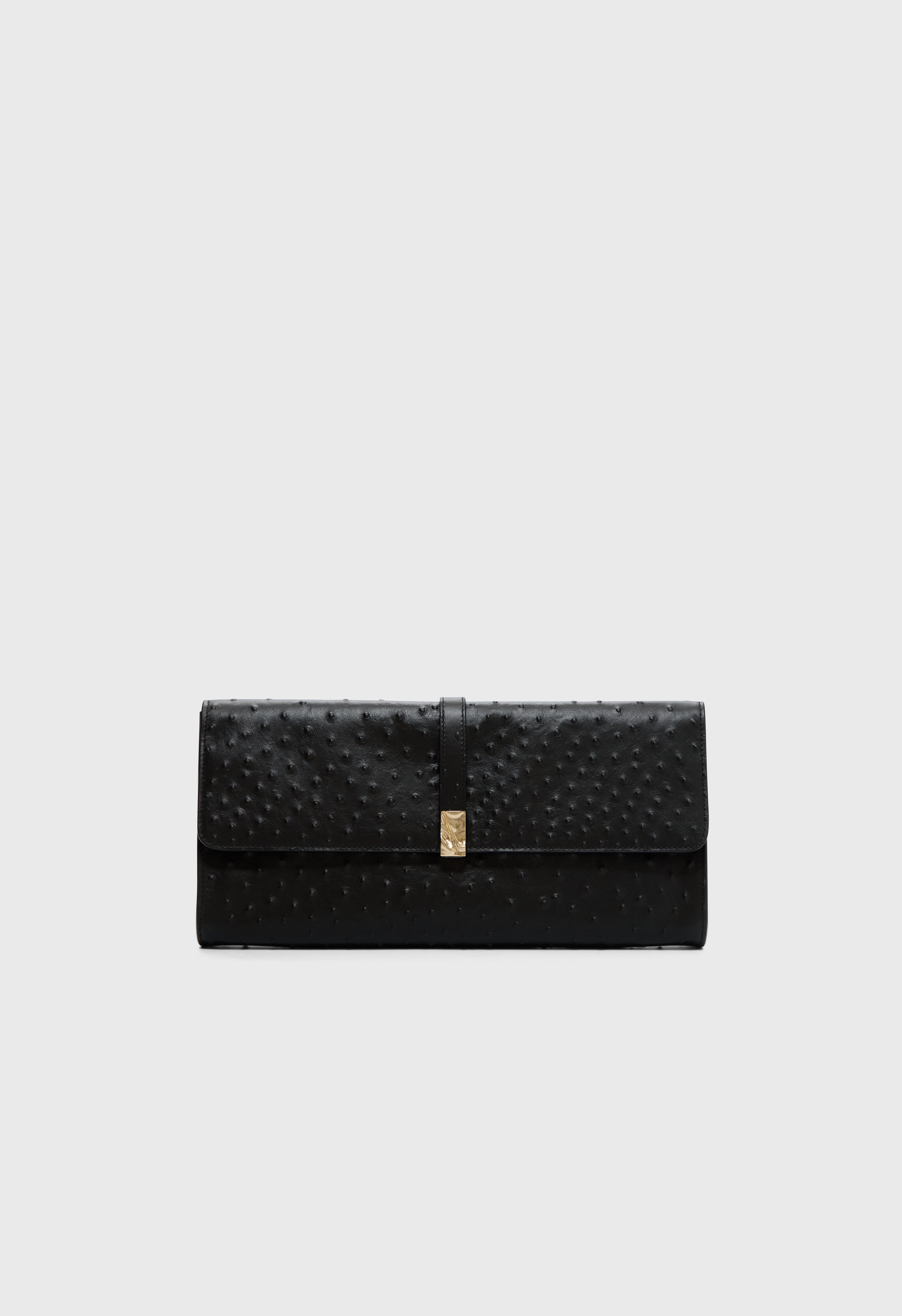 MOHINI Ostrich-effect leather clutch