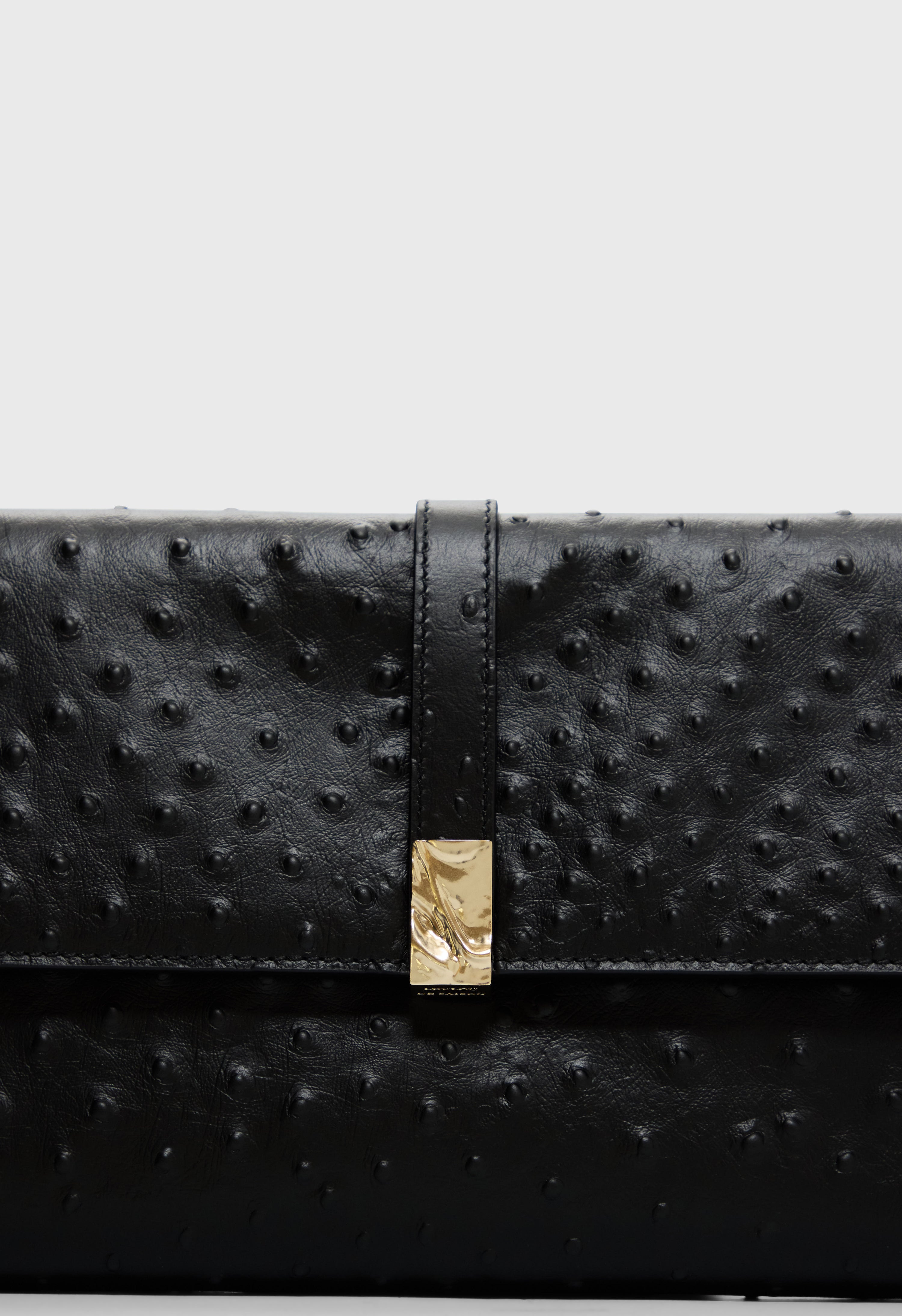 MOHINI Ostrich-effect leather clutch