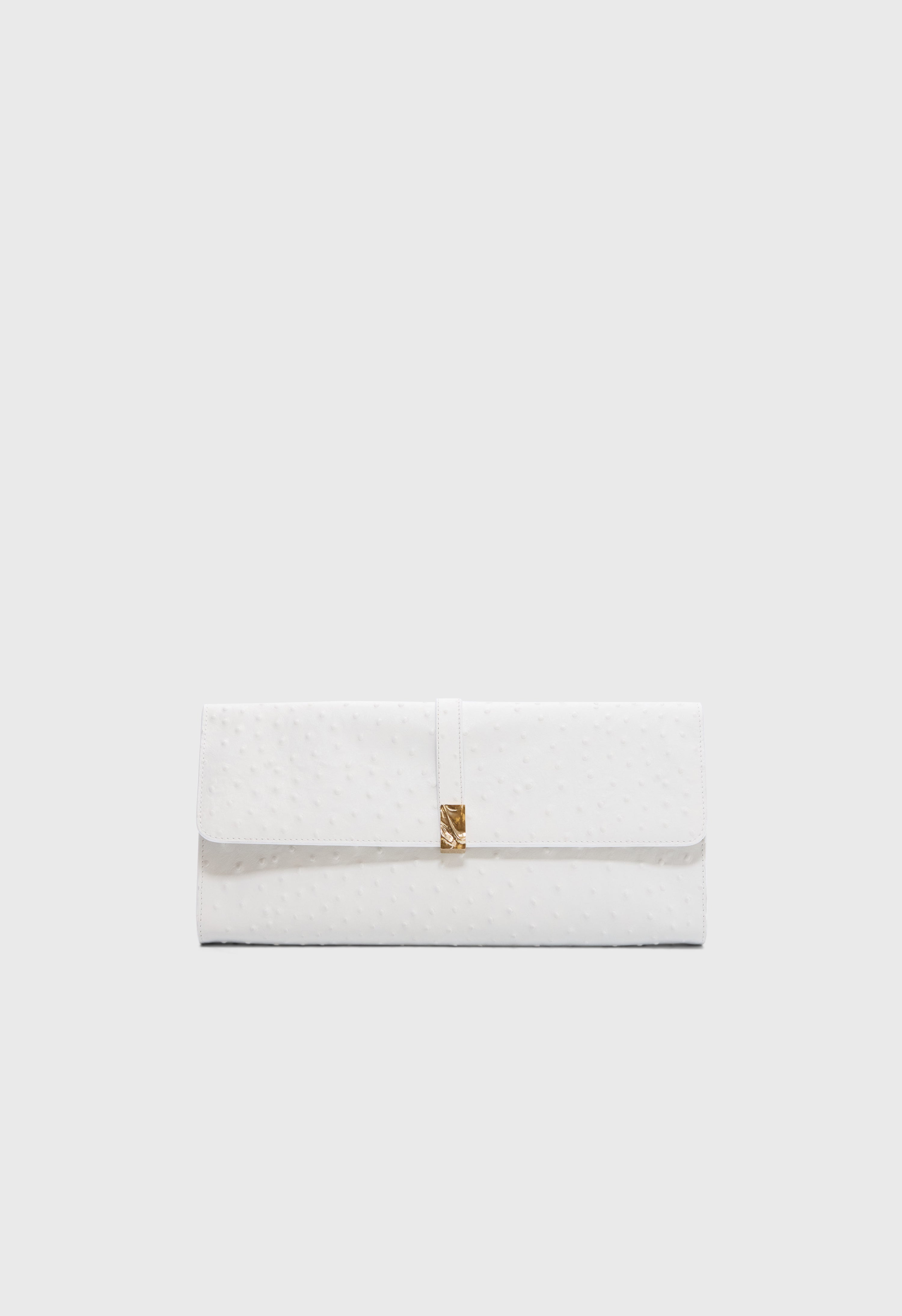 MOHINI Ostrich-effect leather clutch