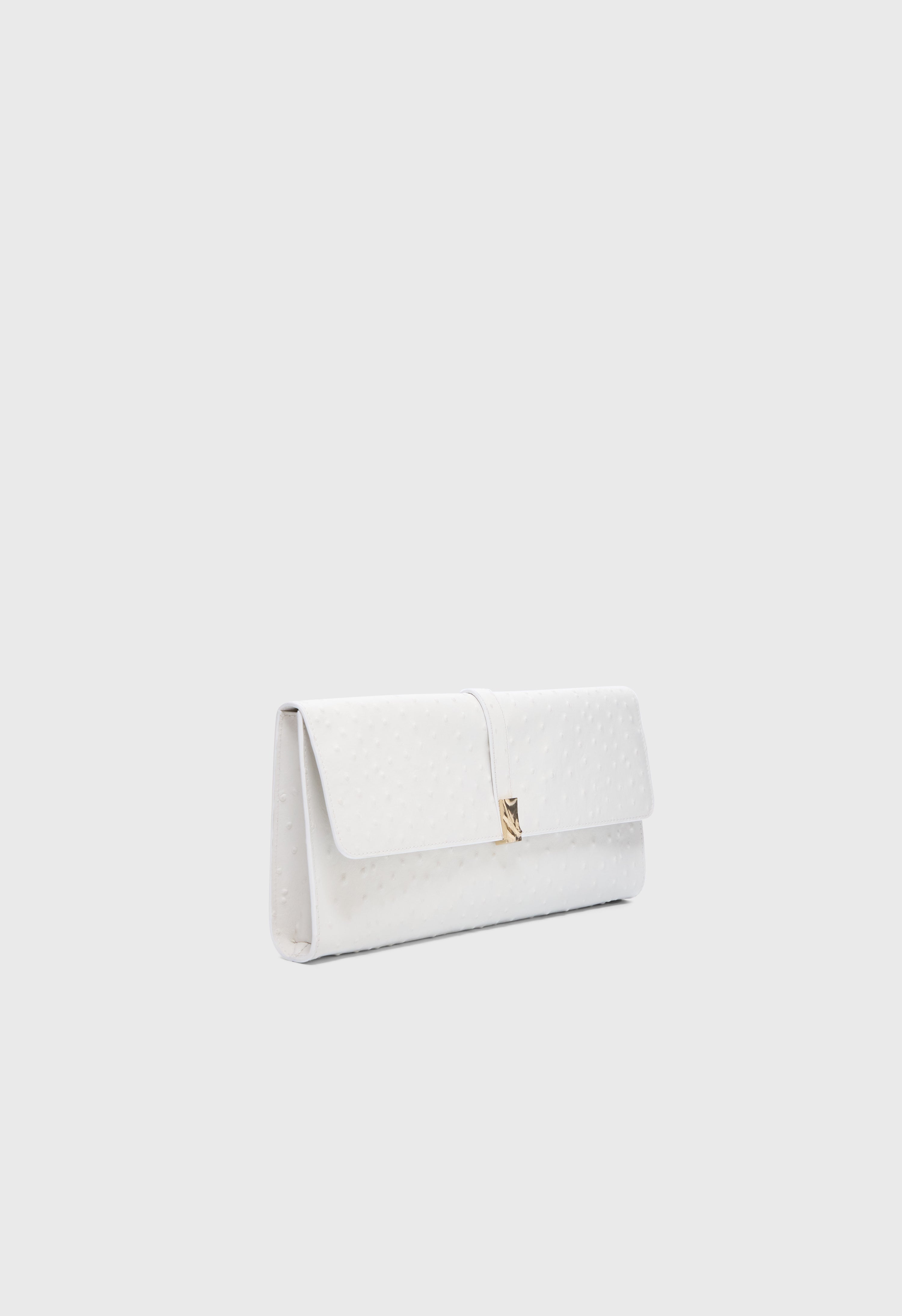 MOHINI Ostrich-effect leather clutch
