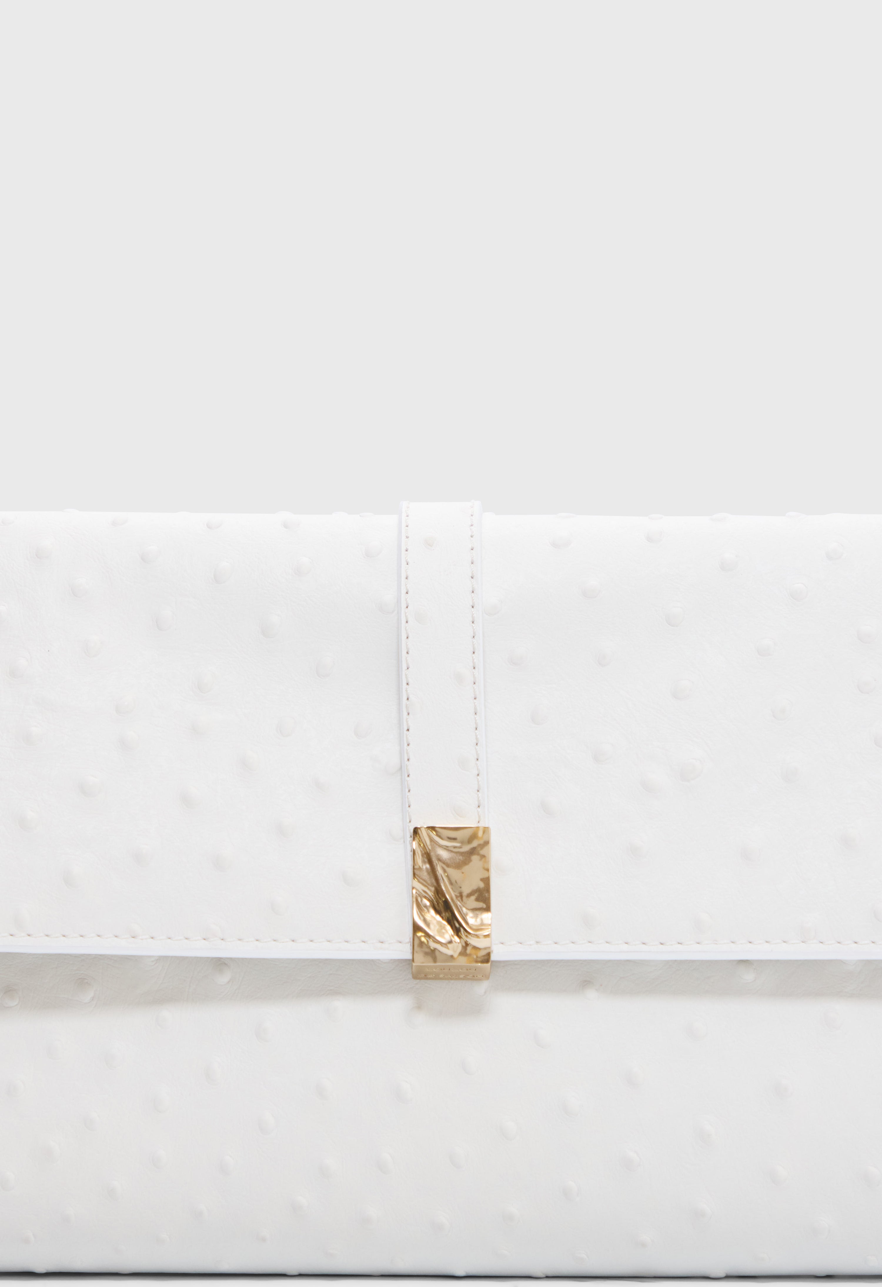 MOHINI Ostrich-effect leather clutch