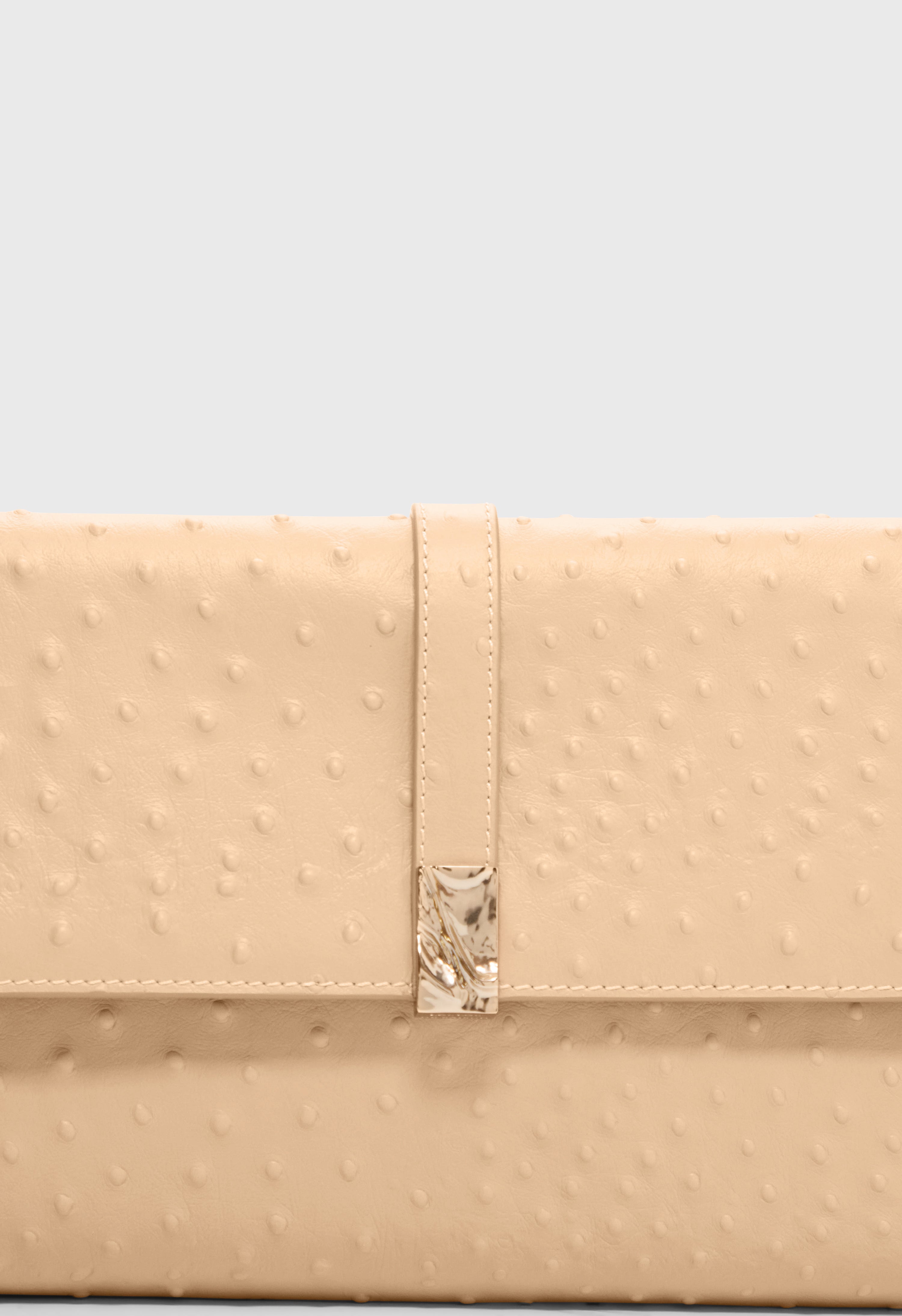 MOHINI Ostrich-effect leather clutch