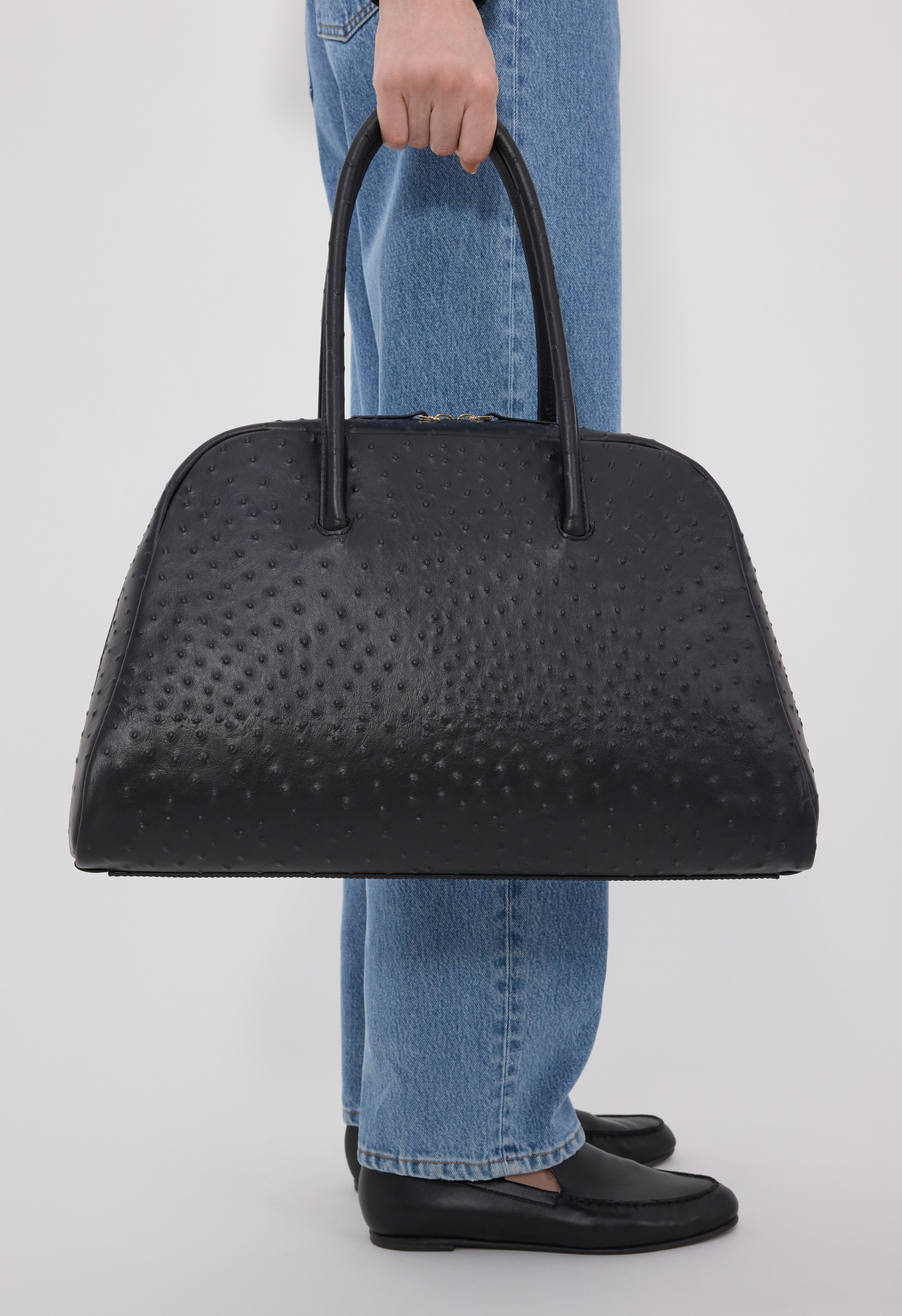 DARREN Ostrich-effect leather travel bag
