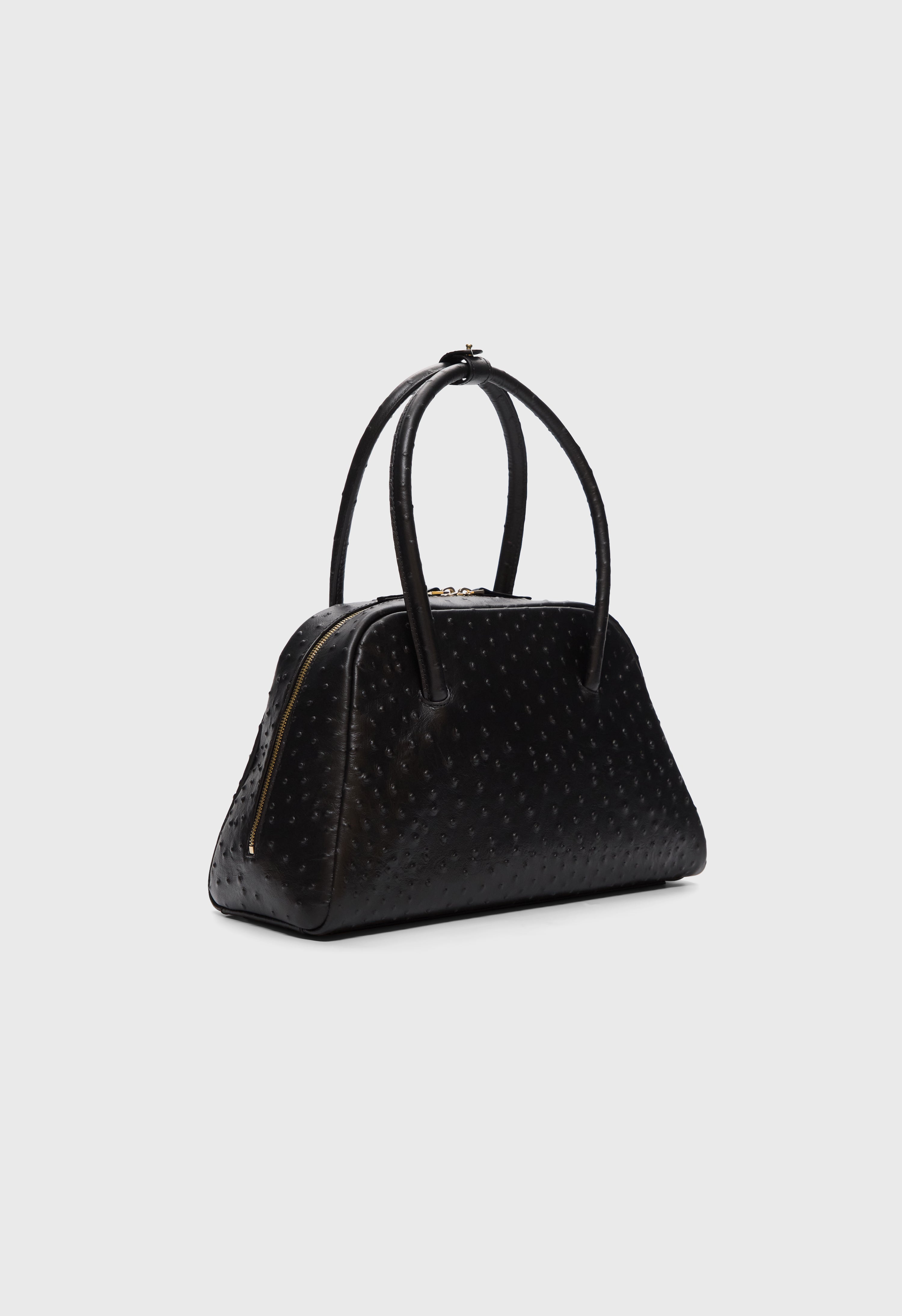 ATHA Ostrich-effect leather handbag