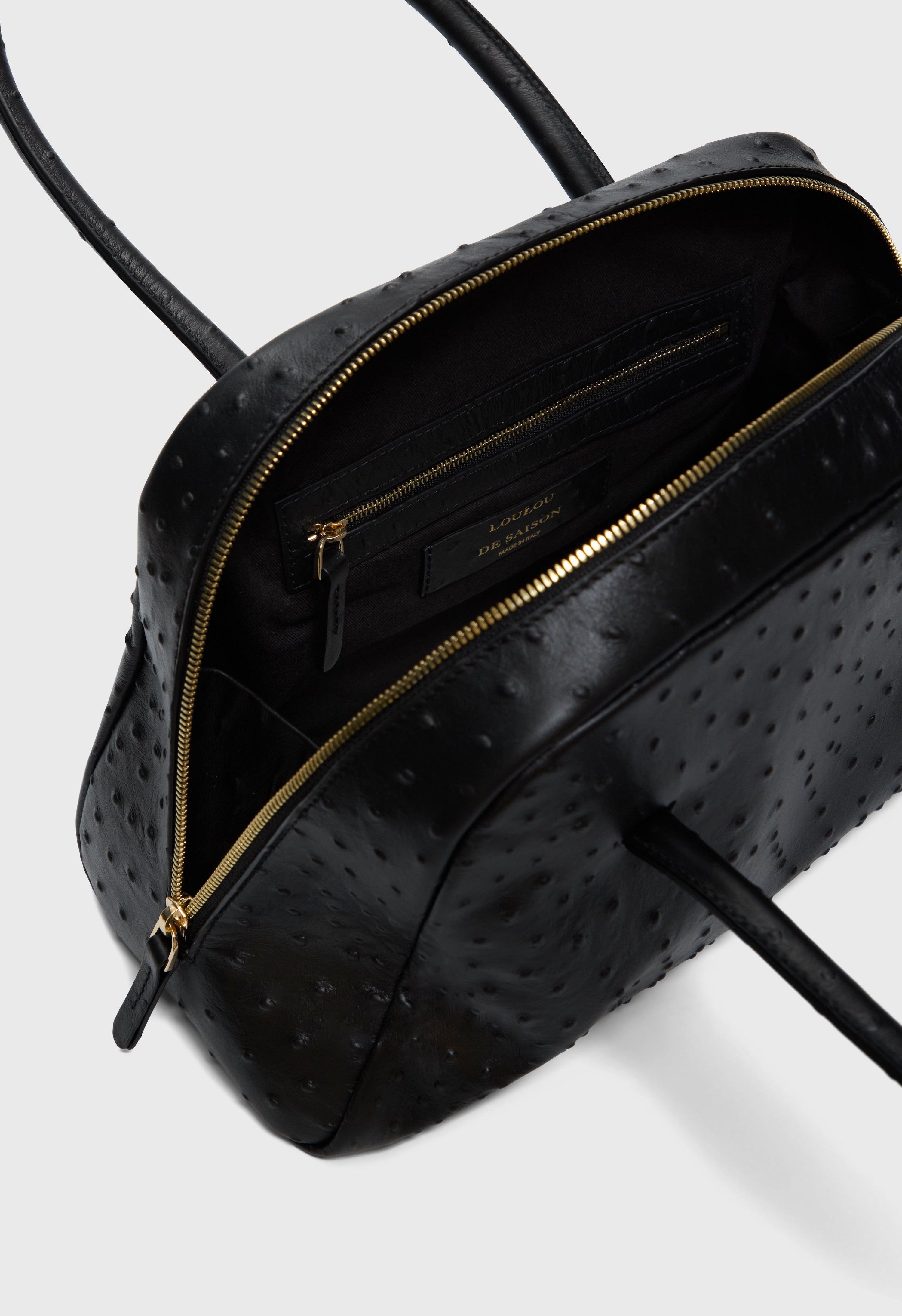 ATHA Ostrich-effect leather handbag