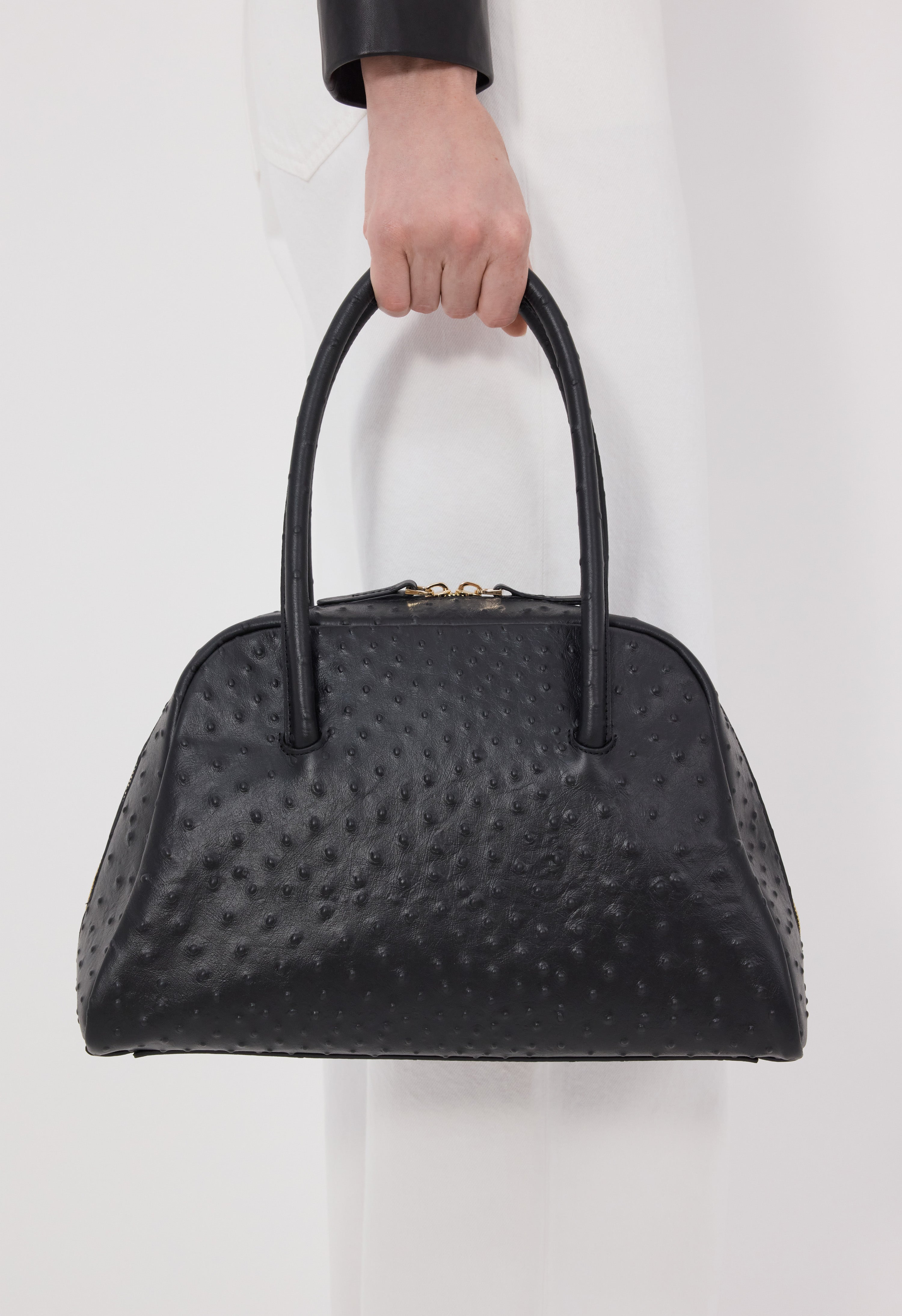 ATHA Ostrich-effect leather handbag