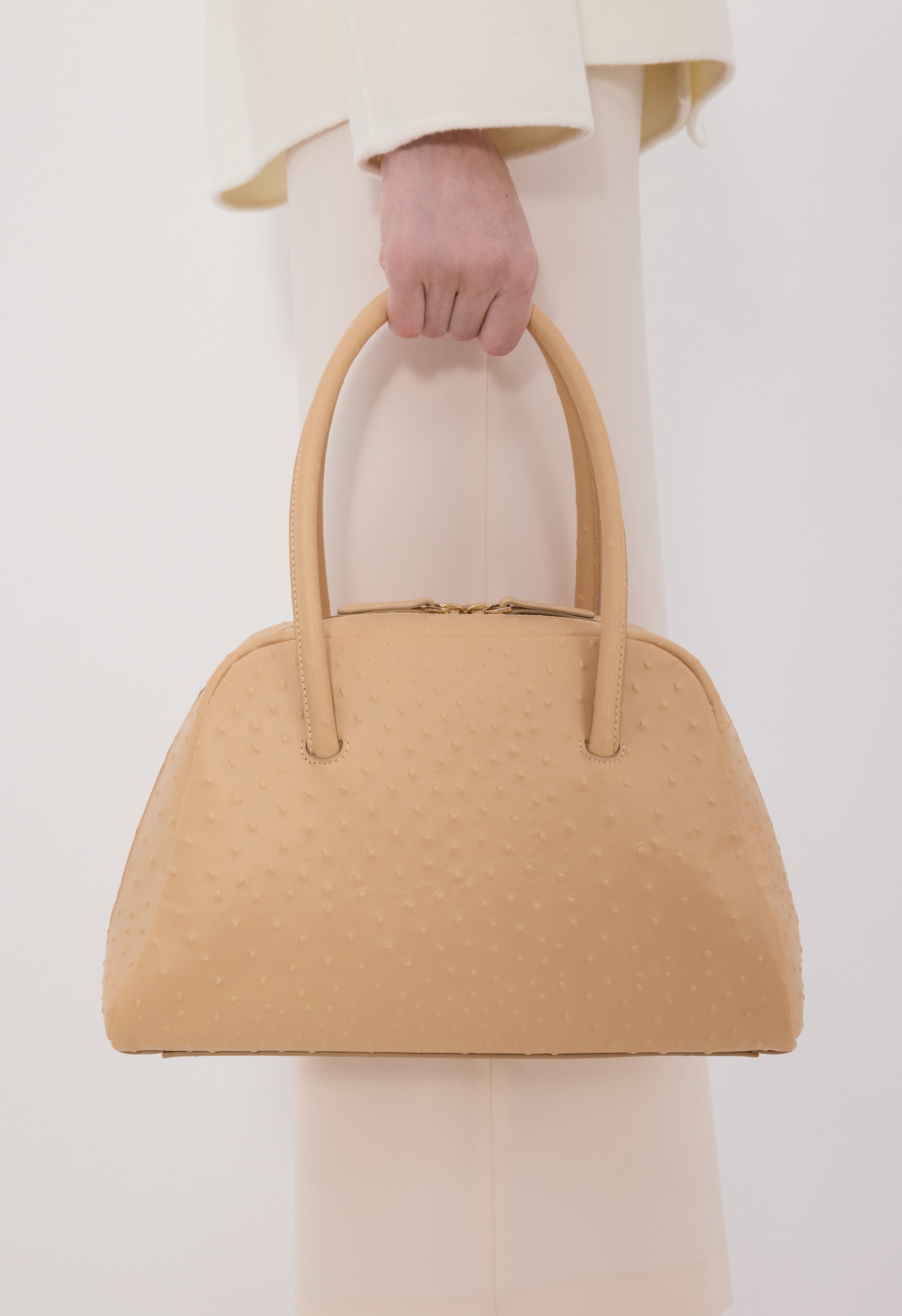 ATHA Ostrich-effect leather handbag